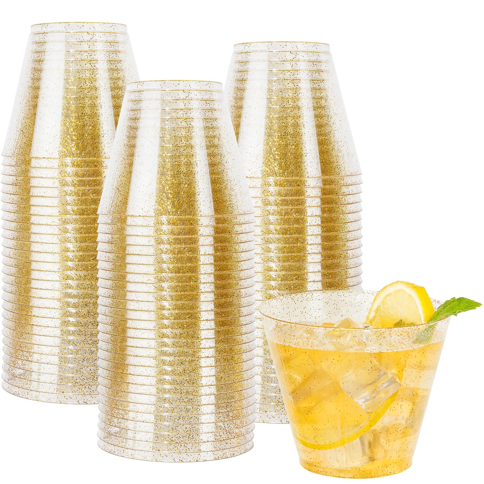Decorative Rim Disposable Plastic Cups – BPA-Free, Food-Grade