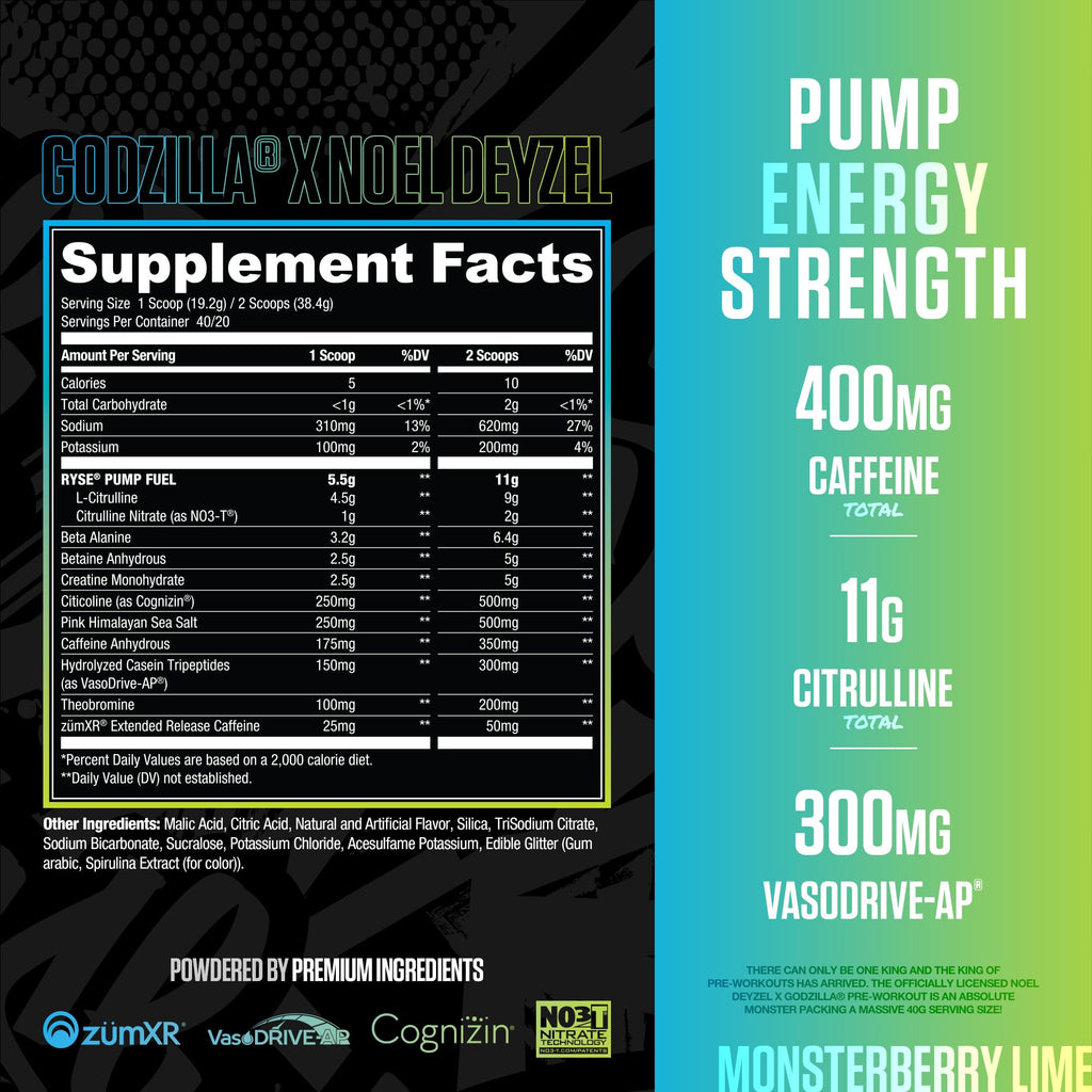 RYSE Godzilla Pre-Workout Powder | High-Stim Formula

