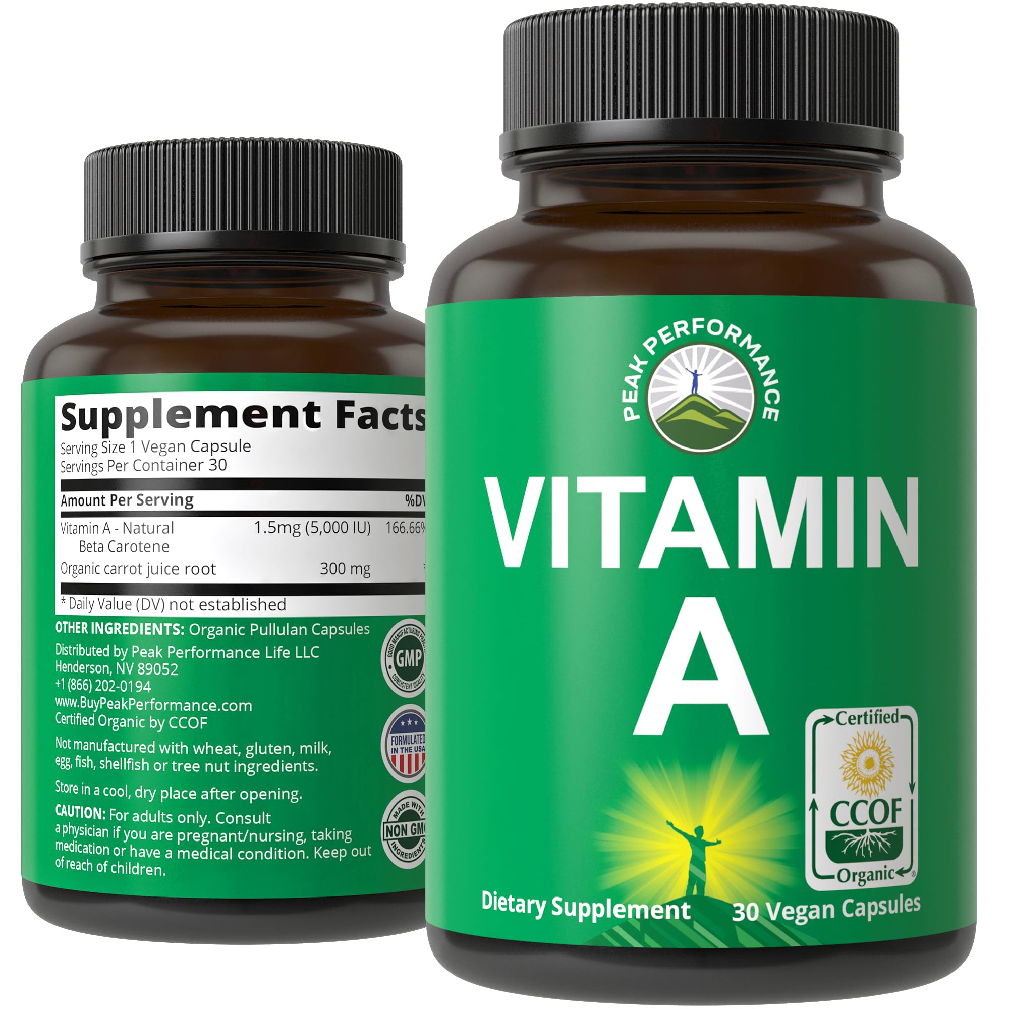 Vitamin A Supplement Organic 5000 IU – Vegan

