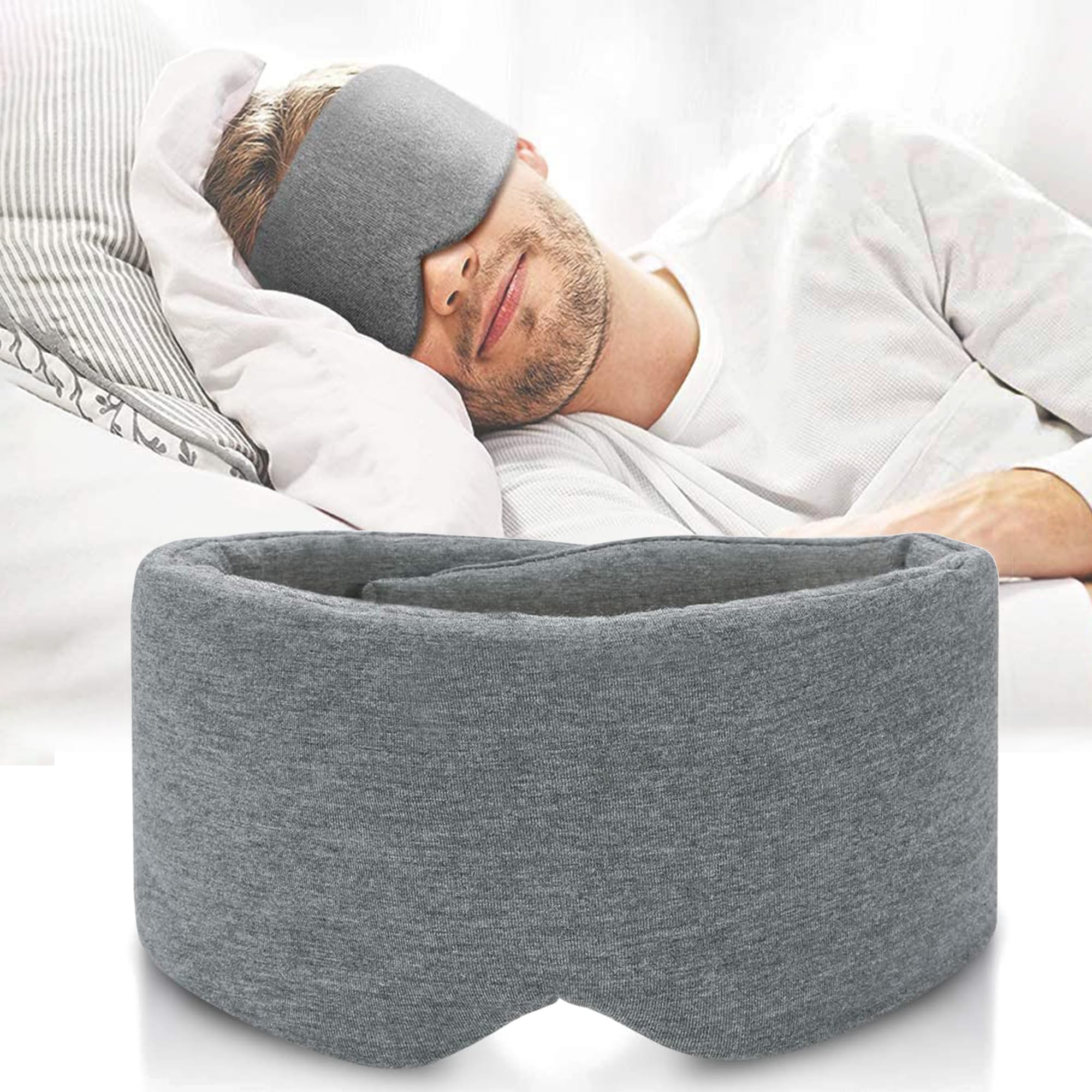 FRESHME Cotton Sleep Eye Mask - Blackout & Adjustable Strap

