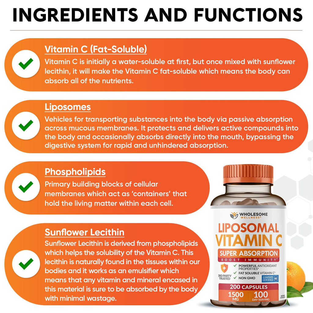 Wholesome Wellness Liposomal Vitamin C for Immune Support

