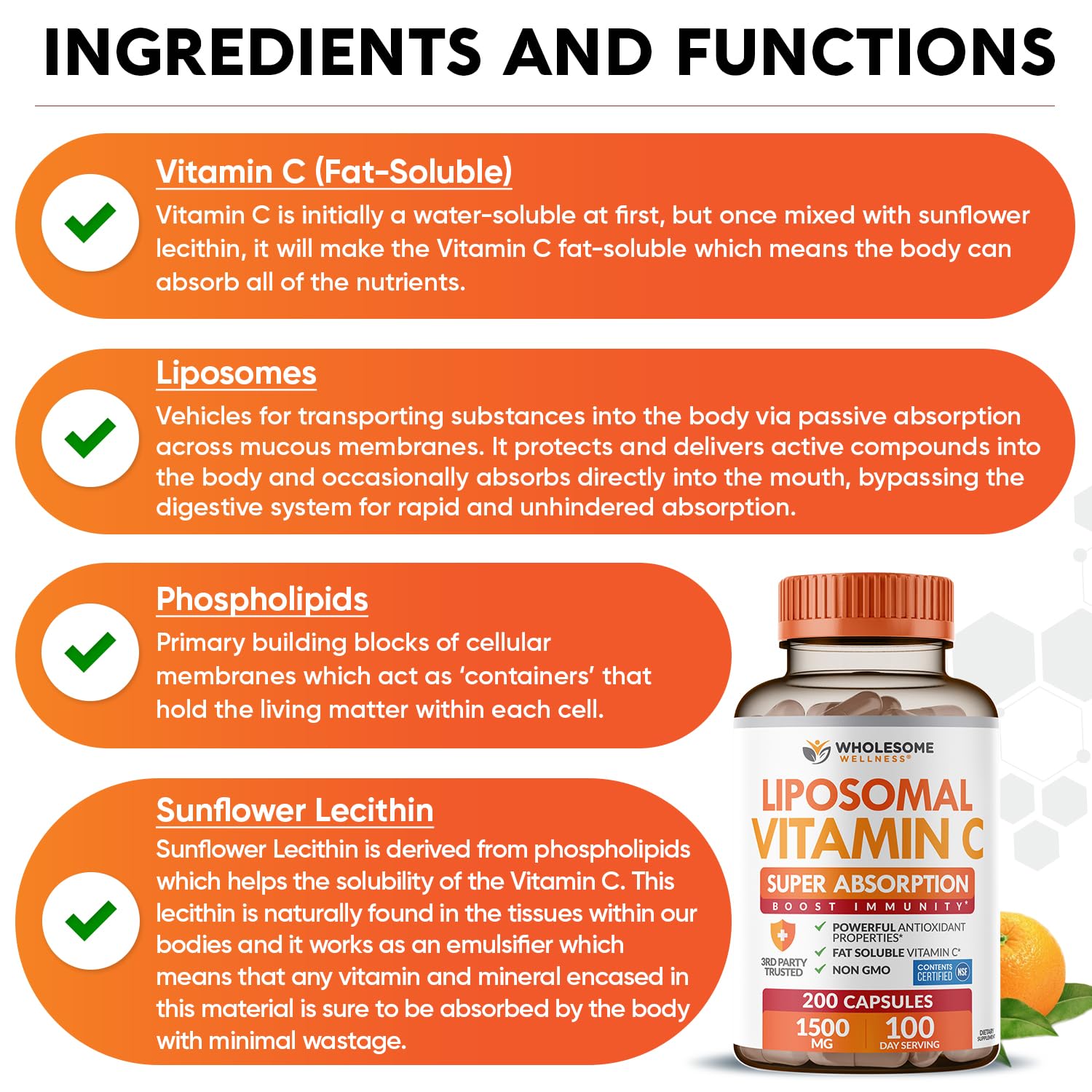 Wholesome Wellness Liposomal Vitamin C for Immune Support

