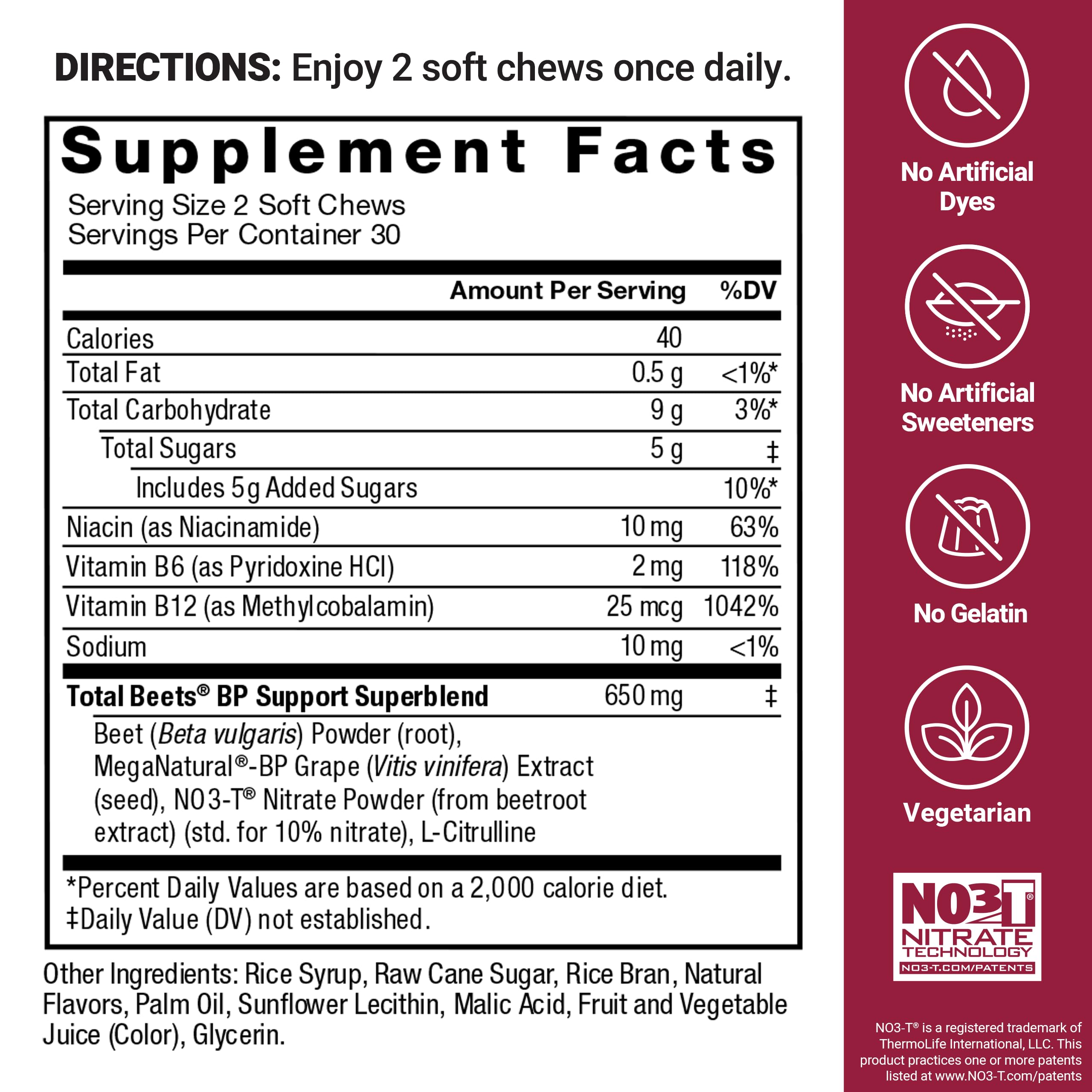 Force Factor Total Beets Cardiovascular Chews

