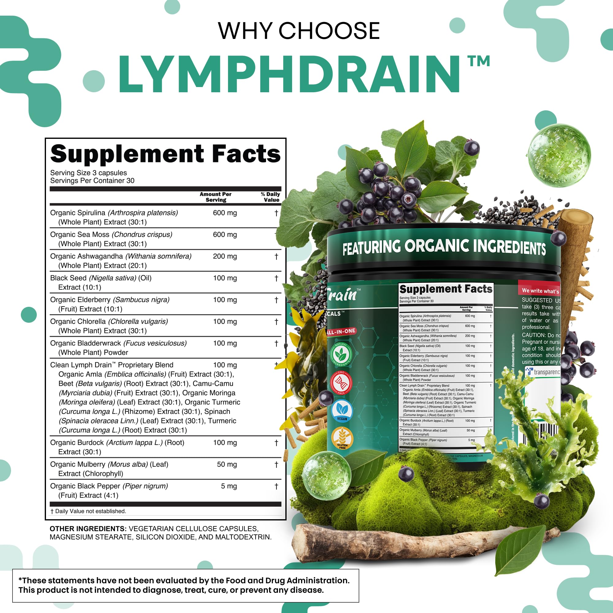 Clean Nutra Lymphatic Support Capsules

