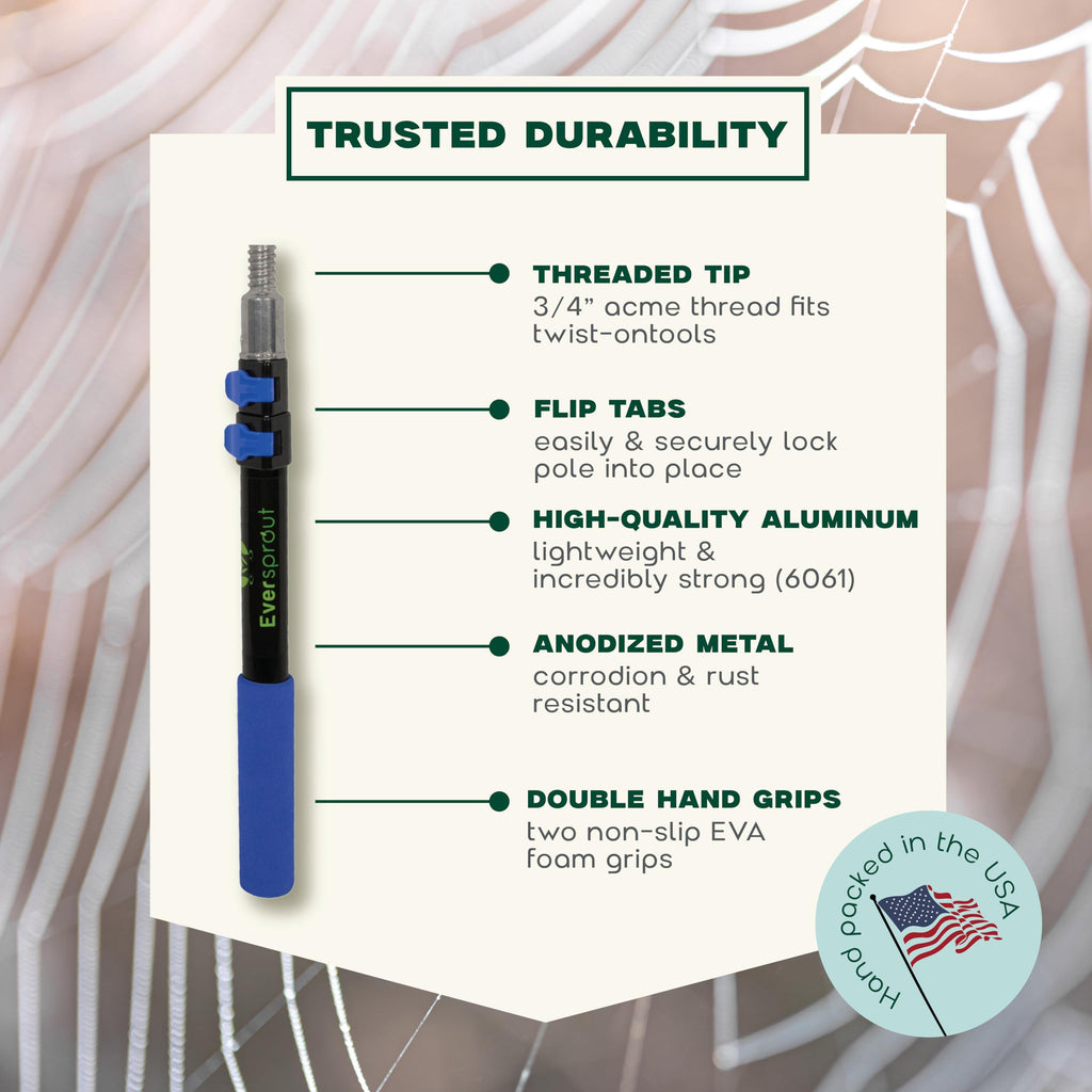EverSprout Telescoping Cobweb Duster with Extension Pole


