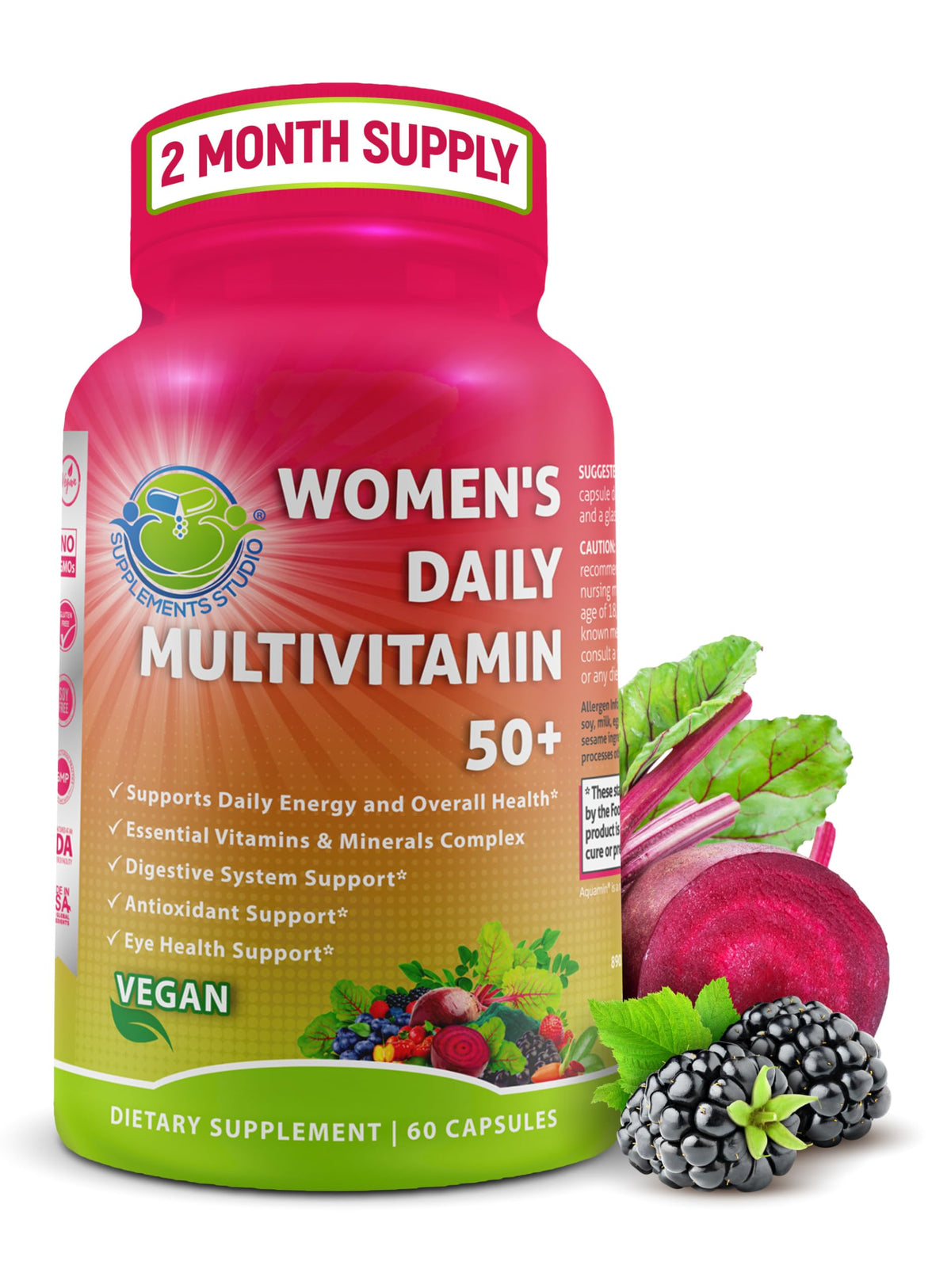 Vegan Methylated Multivitamin - Whole-Food Daily Vitamin for Vitality