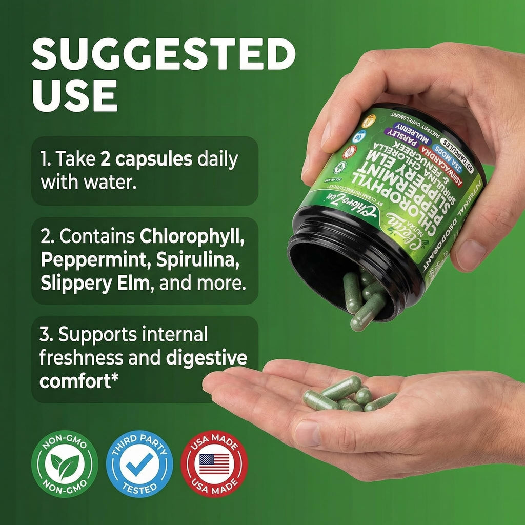 Clean Nutra Chlorophyll Capsules for Detox & Freshness

