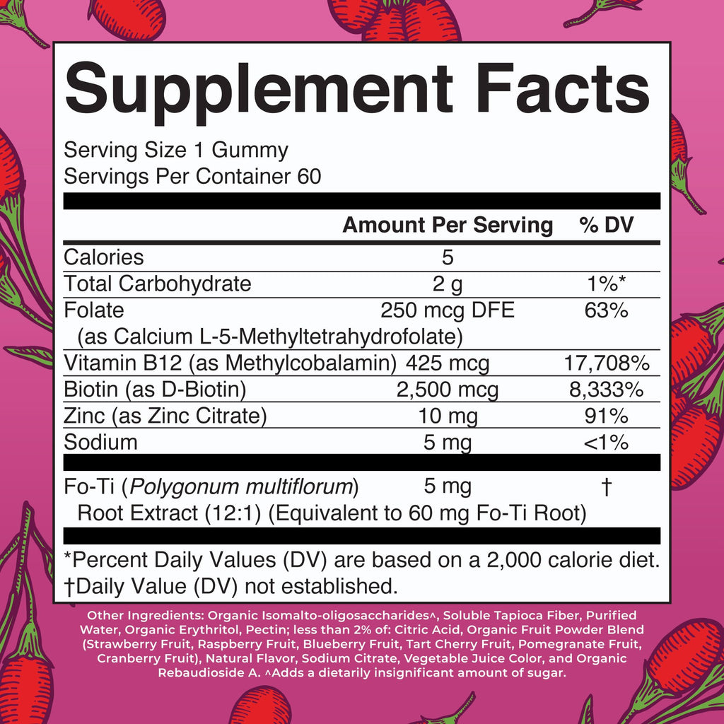 MaryRuth's Organics Biotin Gummies - Sugar Free Hair Skin Nails

