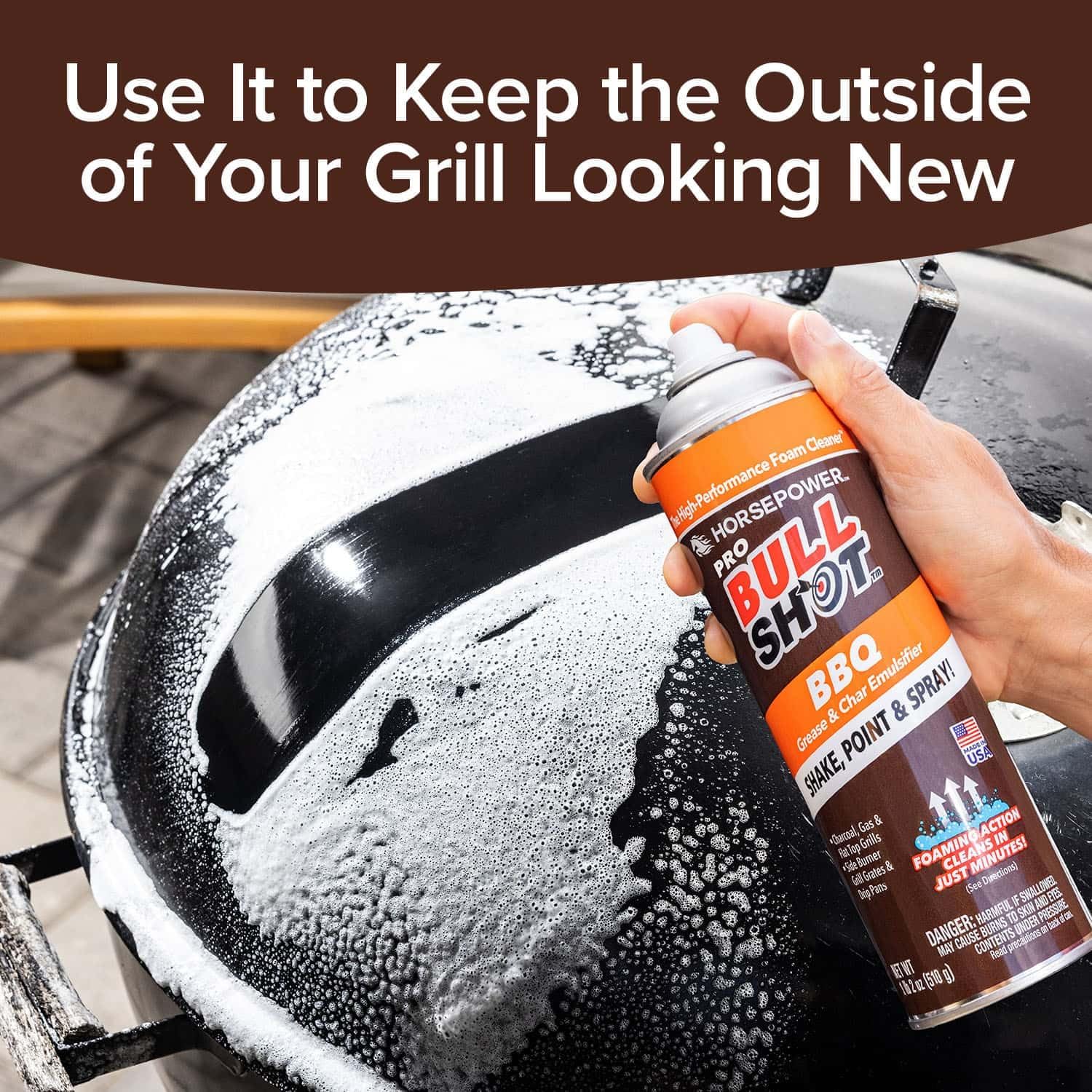 Bull Shot BBQ Pro Foaming Grill Cleaner | As Seen on TV

