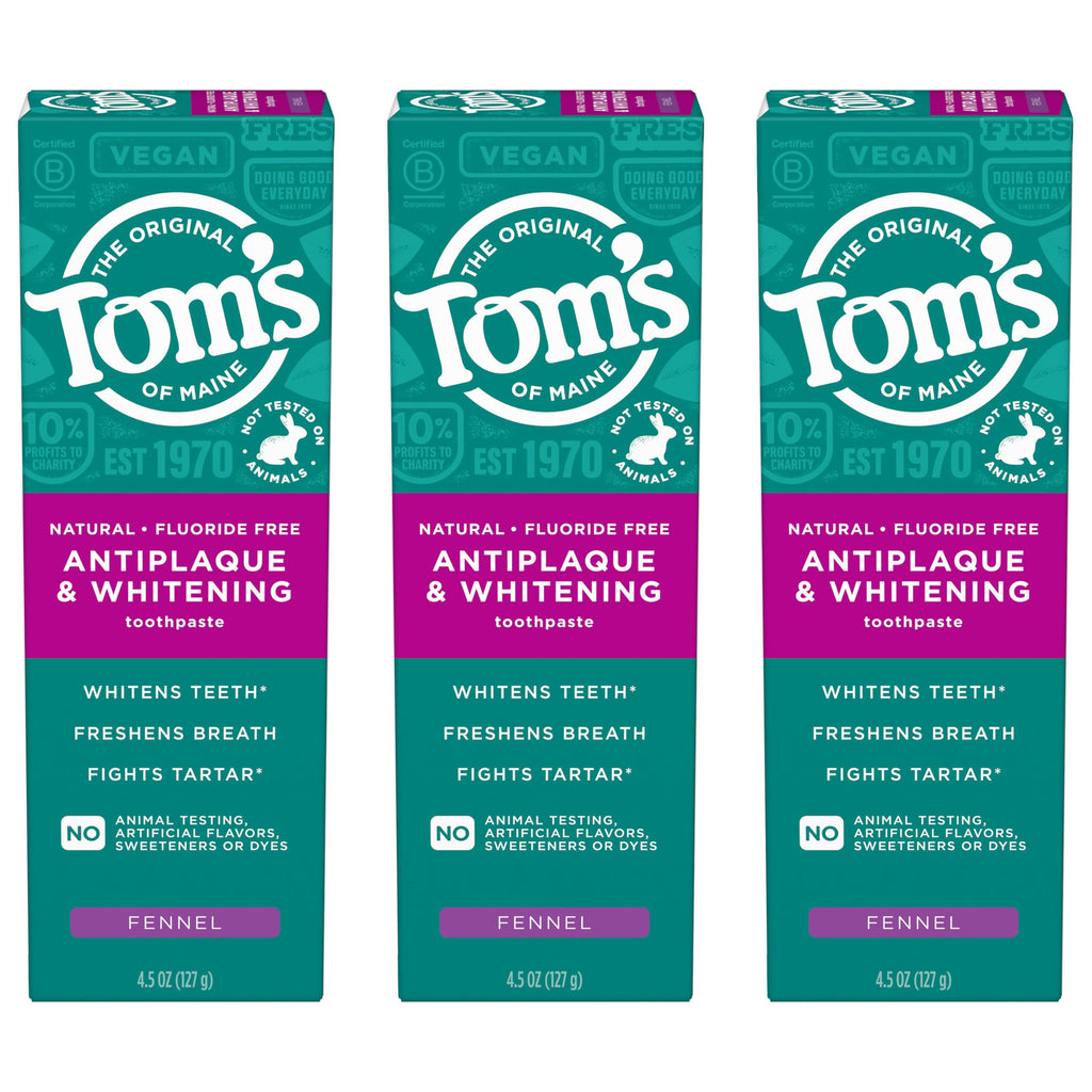 Tom’s of Maine Antiplaque Whitening Fluoride Free Toothpaste

