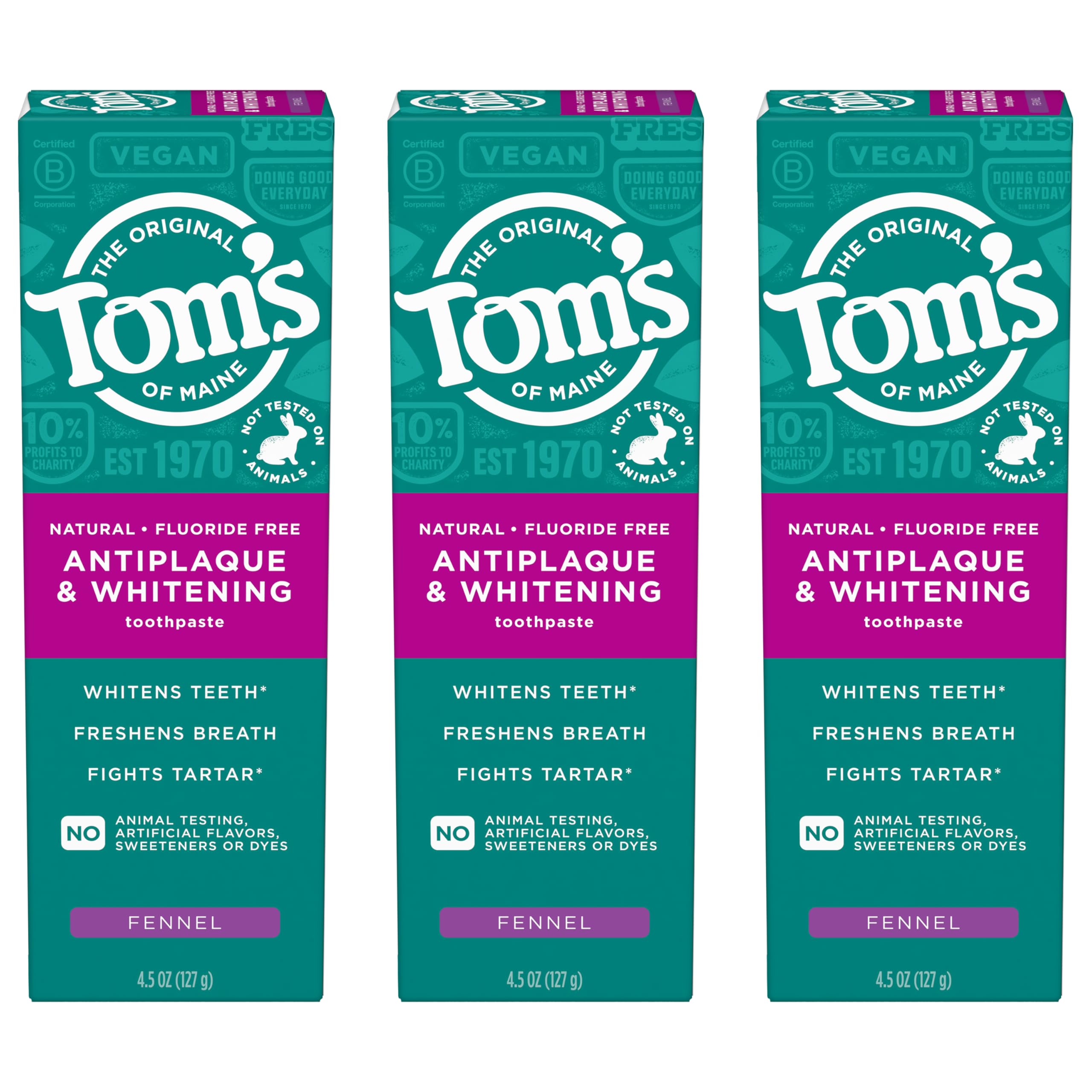 Tom’s of Maine Antiplaque Whitening Fluoride Free Toothpaste


