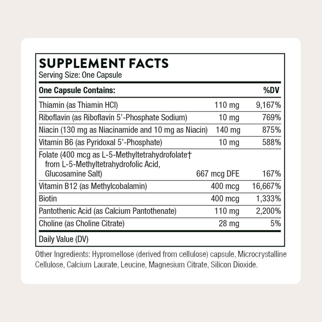Thorne Basic B-Complex with Choline – Energy & Brain Health

