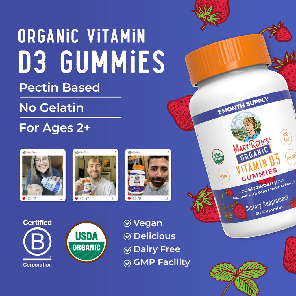 MaryRuth's Vitamin D3 Gummies for Immune & Bone Health

