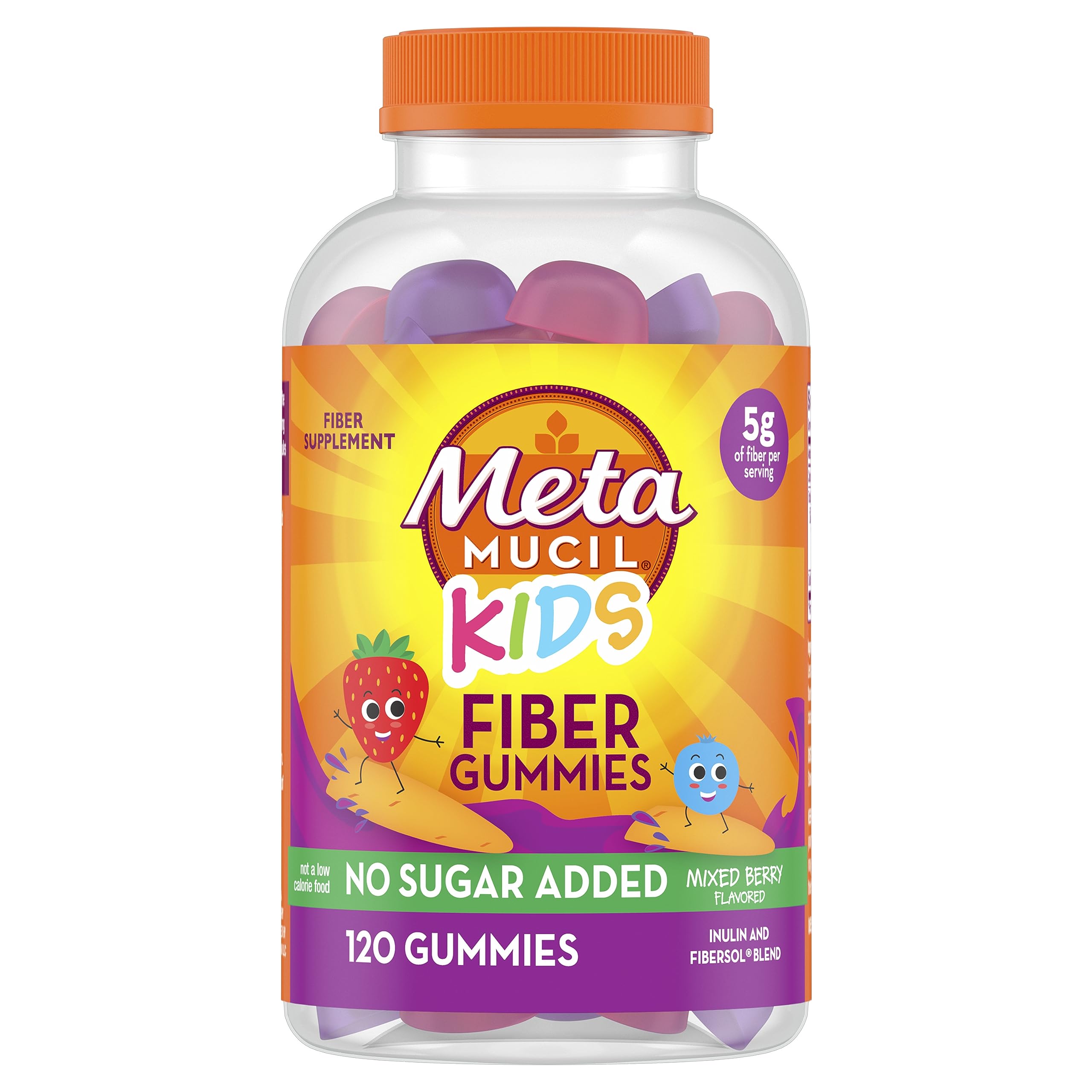 Metamucil Kids Fiber Gummies No Sugar Added | Plant-Based Fiber

