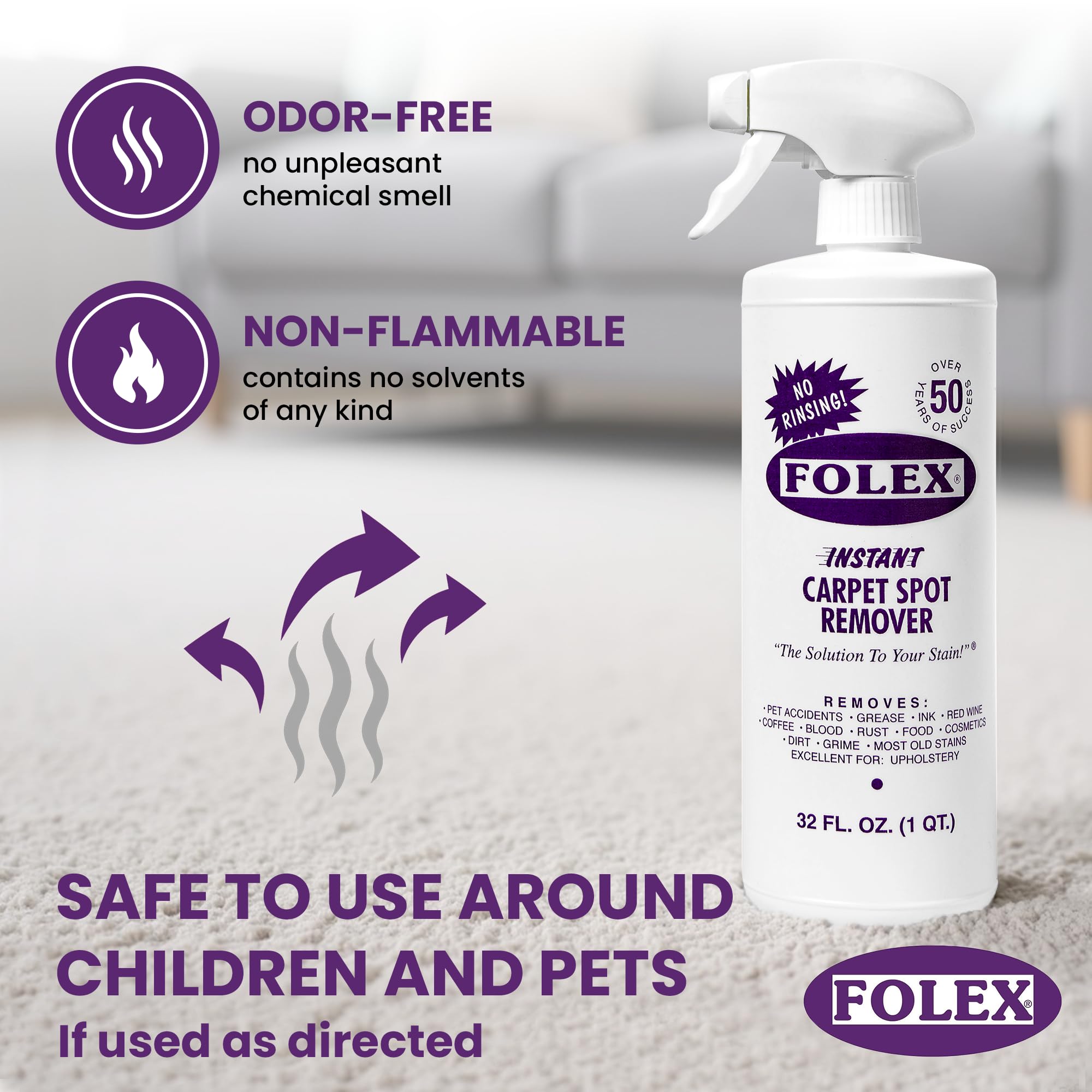 FOLEX Instant Carpet Spot Remover - Stain Elimination

