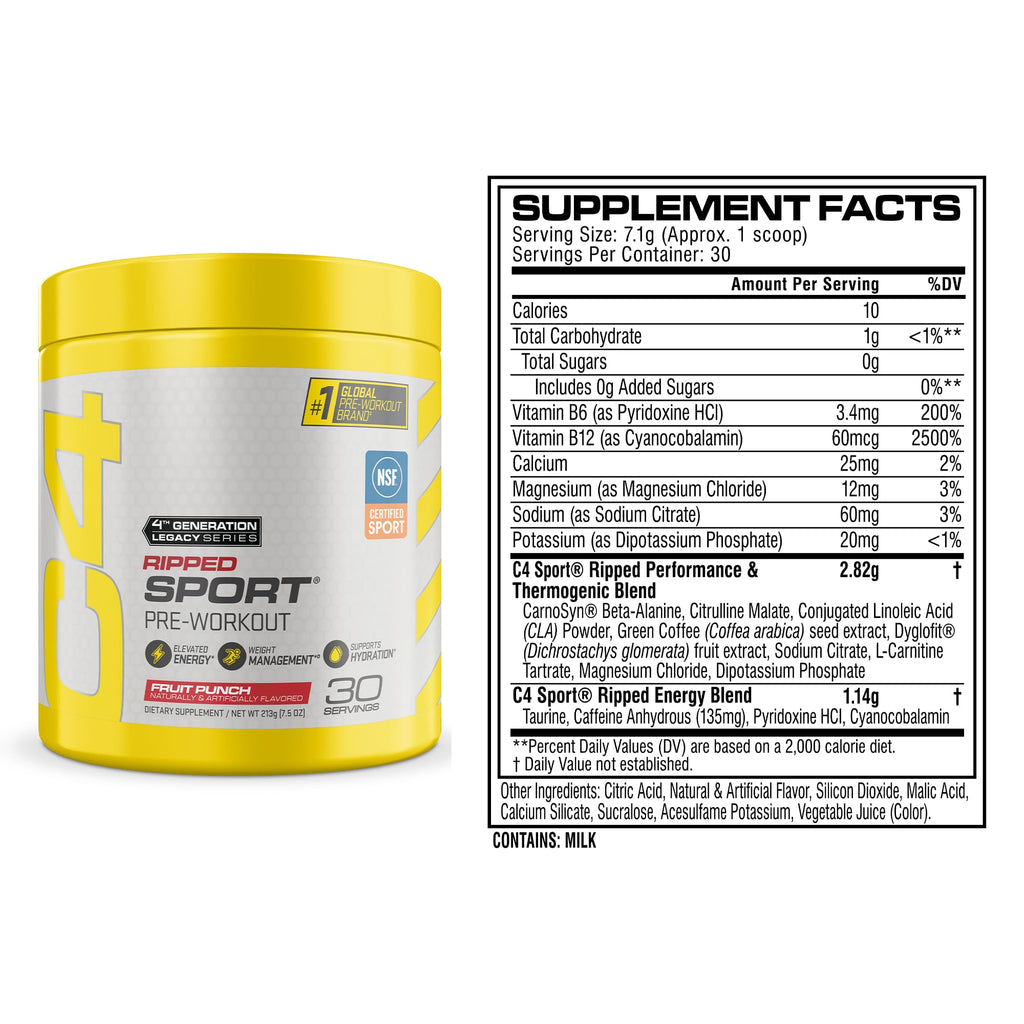 C4 Ripped Sport Pre Workout Powder | Focused Energy

