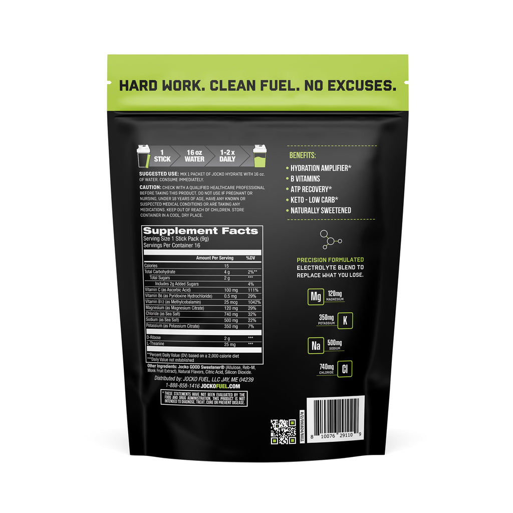 Jocko Fuel Hydrate Electrolyte Packets - Low Sugar

