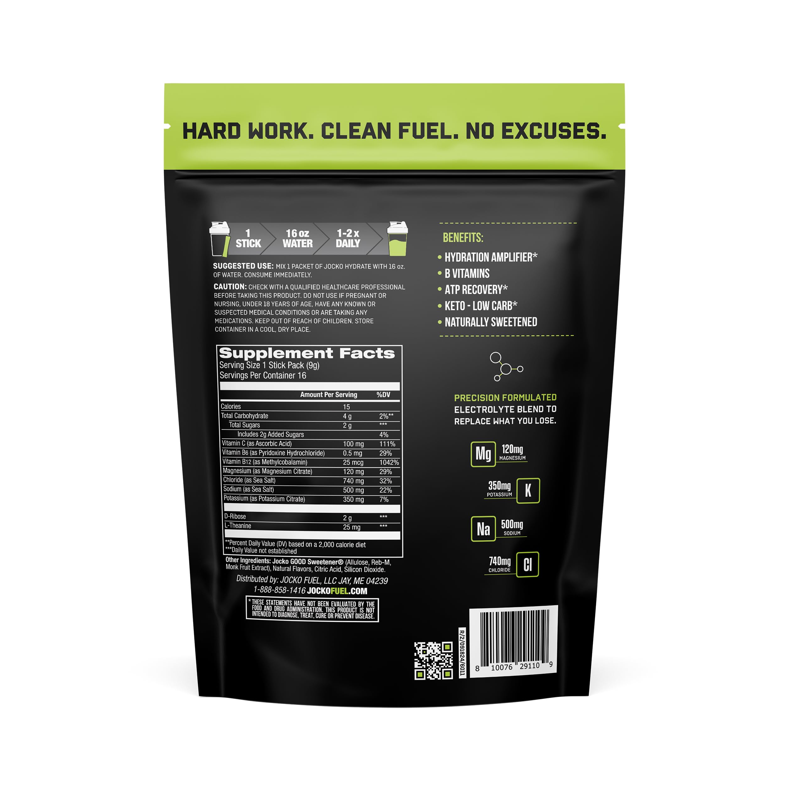 Jocko Fuel Hydrate Electrolyte Packets - Low Sugar

