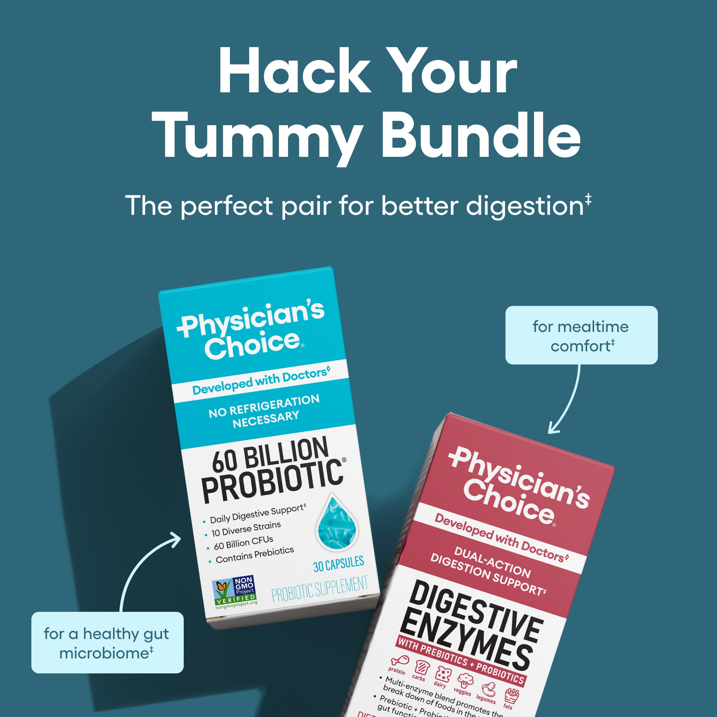 Physician's CHOICE Gut Health Bundle | Probiotic & Enzymes

