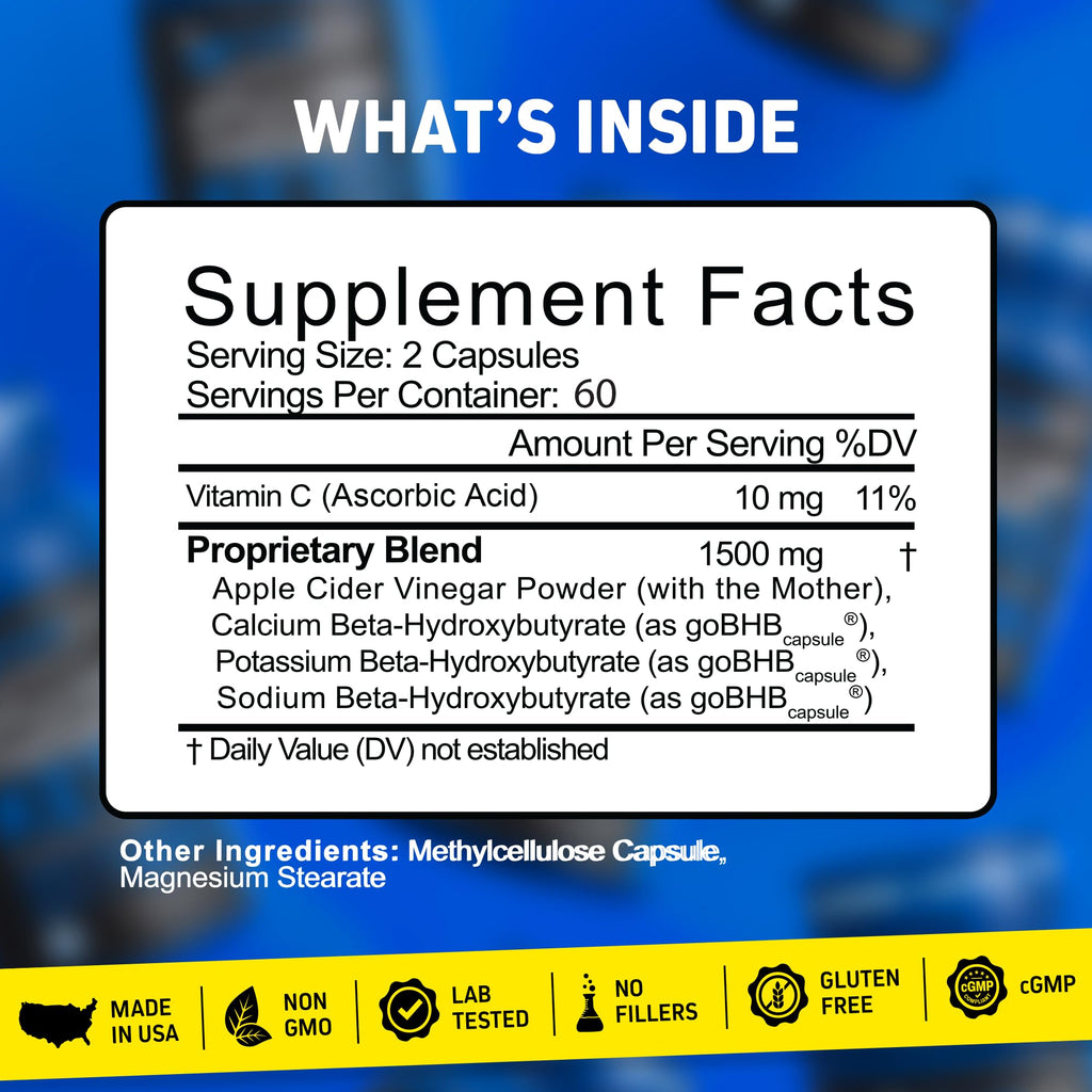 Herbtonics Apple Cider Vinegar Keto BHB Capsules | Appetite

