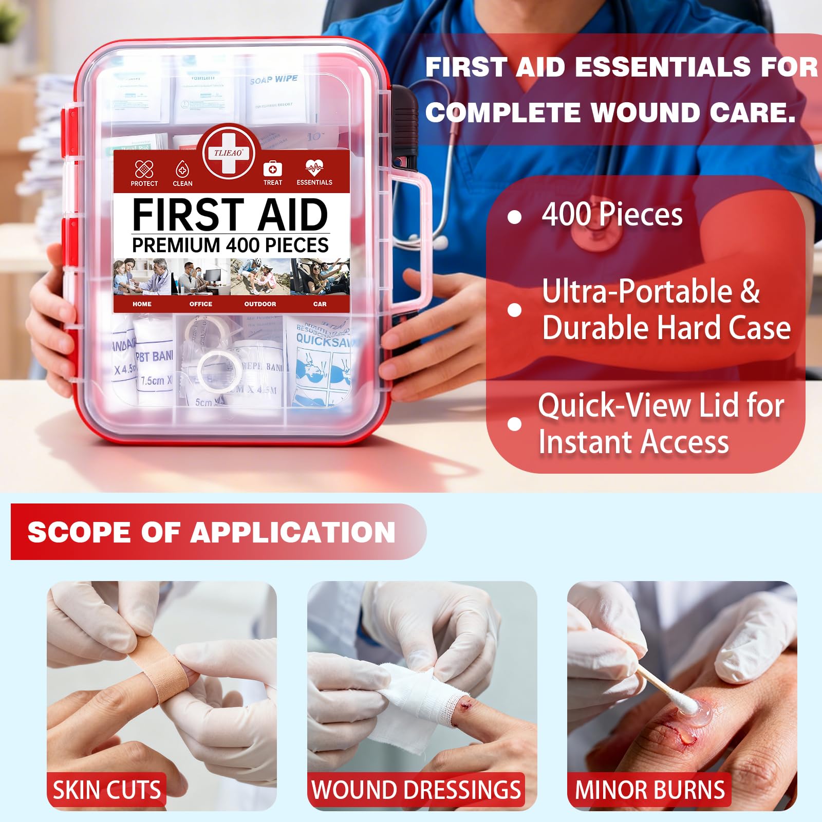 First Aid Kit with Organized Storage for Versatility

