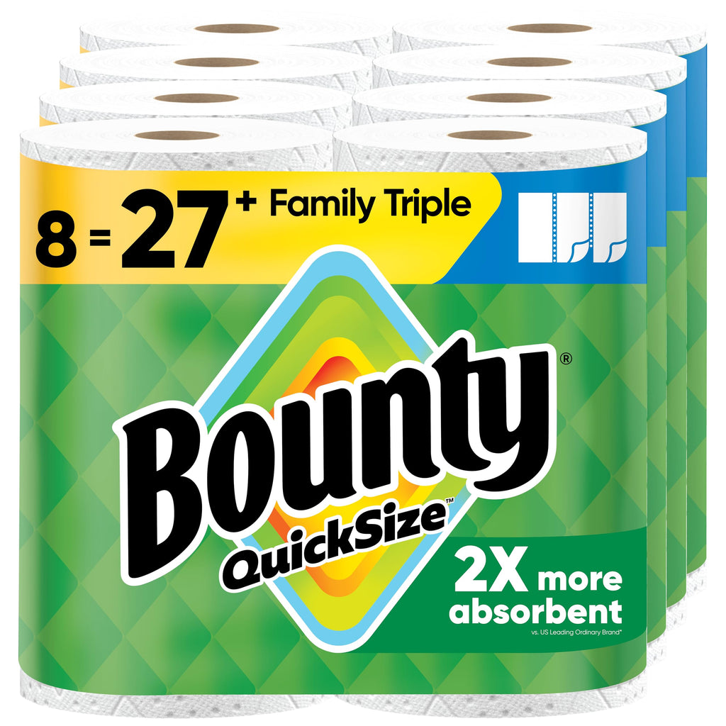 Bounty White Paper Towels | Highly Absorbent Diamond Texture


