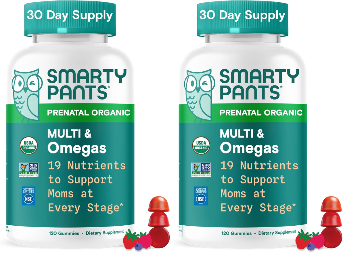 SmartyPants Organic Prenatal Vitamins for Women Multivitamin Gummies