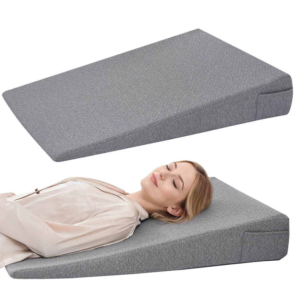 Vekkia Bed Wedge Pillow for Headboard Gap Filler Pockets