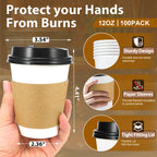 Clawsoff Leak-Proof Disposable Coffee Cups with Lids

