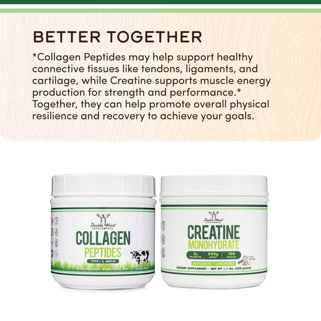 Double Wood Peptides Supplement | Hair, Skin & Joint Support

