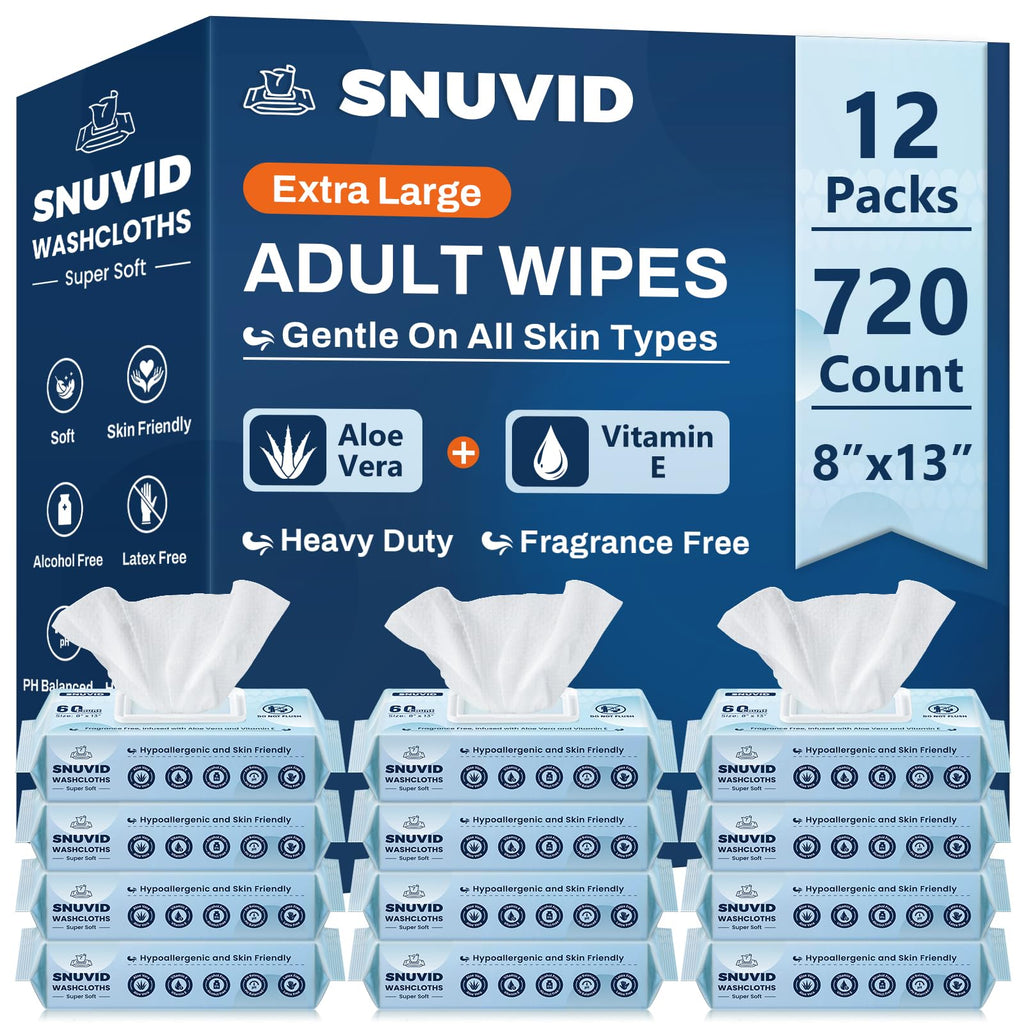 Adult Wipes for Elderly – Rinse-Free Aloe Bathing Wipes

