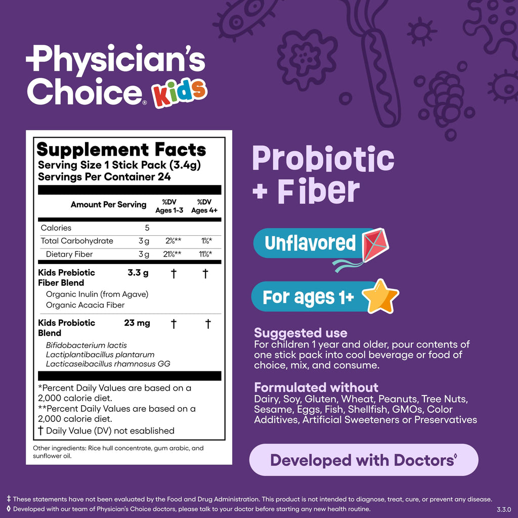 Physician's Choice Kids Probiotic + Prebiotic Fiber Digestive Health

