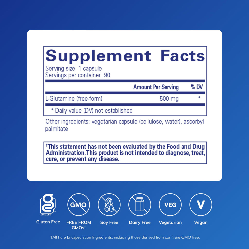 Pure Encapsulations L-Glutamine for Gut Health & Muscle

