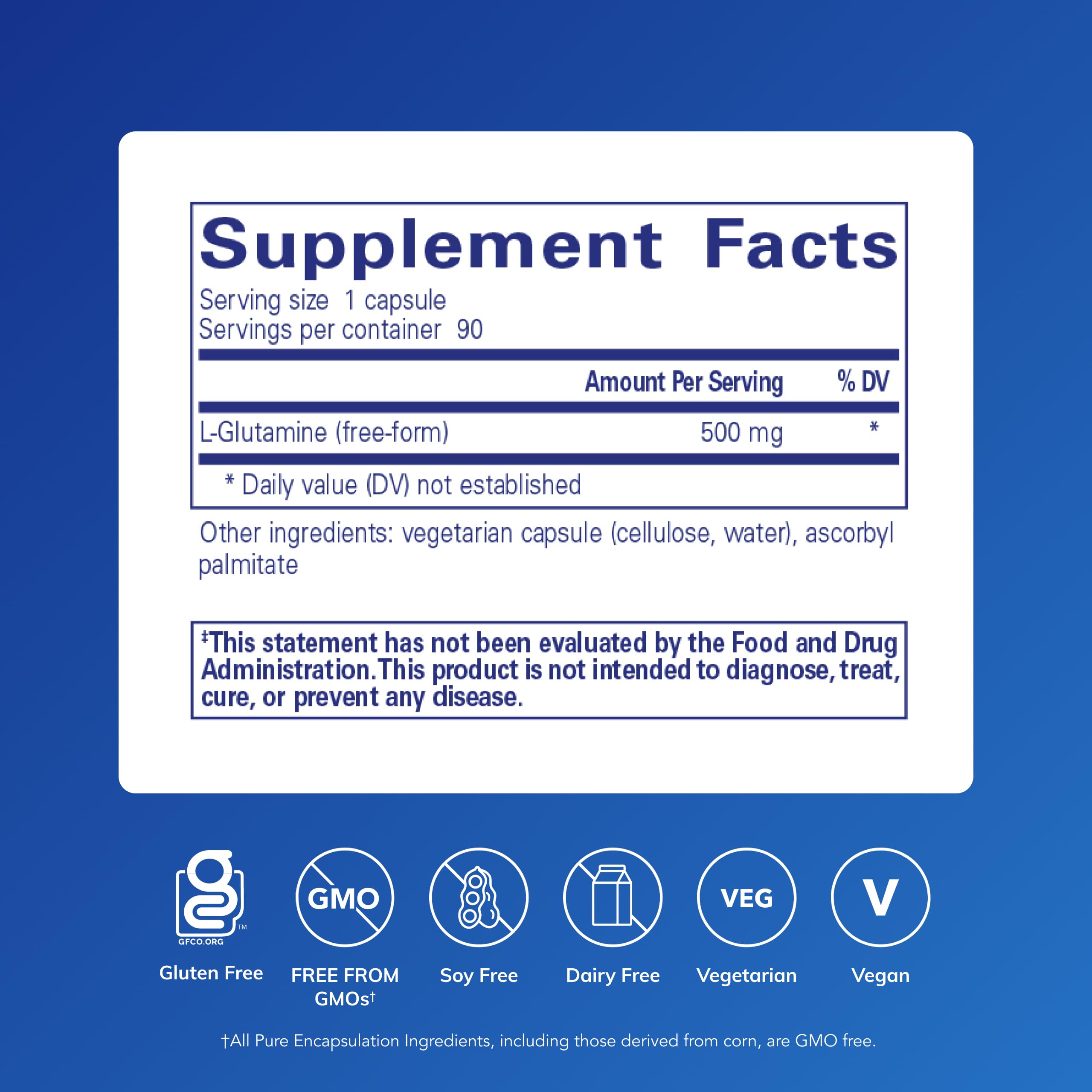 Pure Encapsulations L-Glutamine for Gut Health & Muscle


