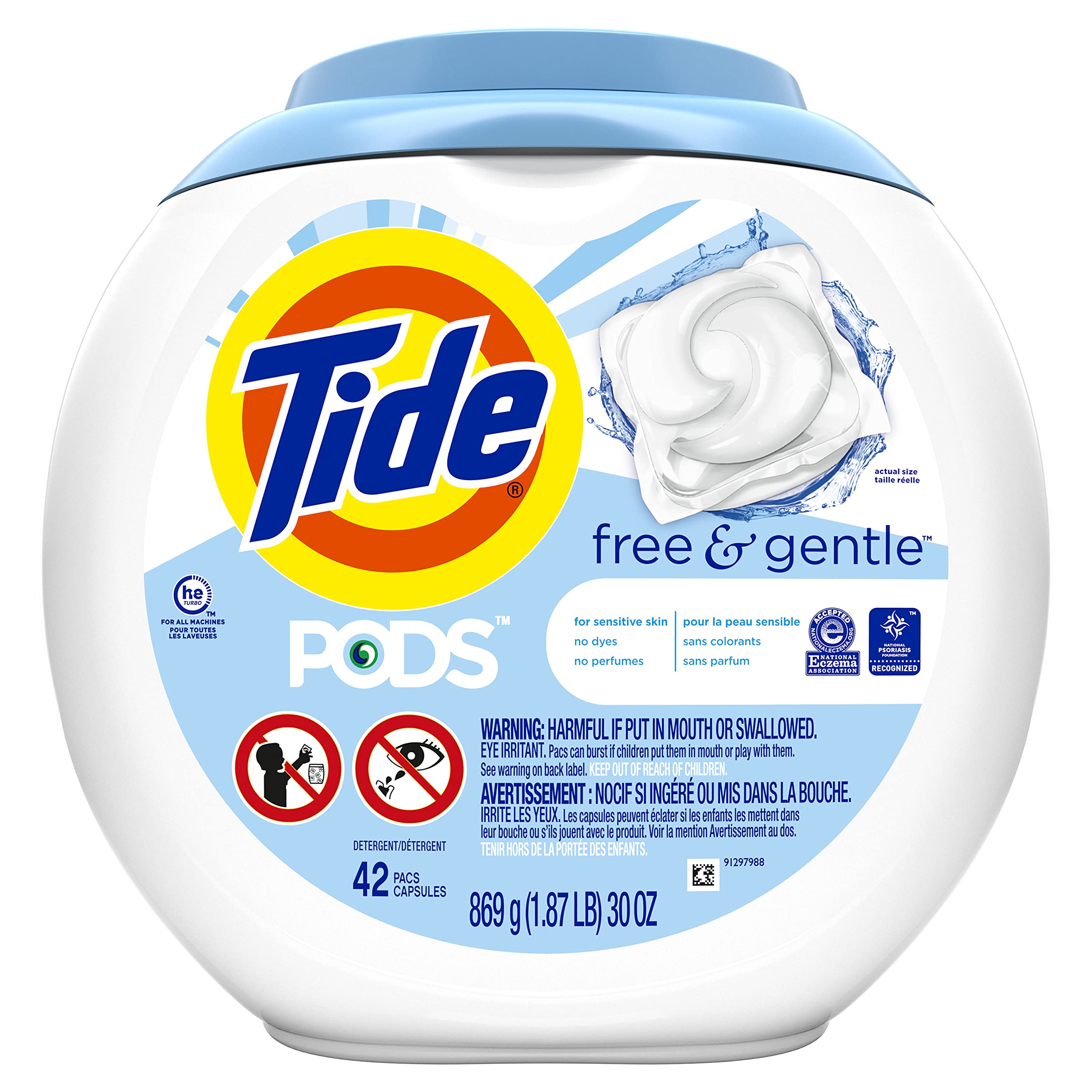 Tide PODS Free & Gentle Laundry Detergent Pods, Hypoallergenic