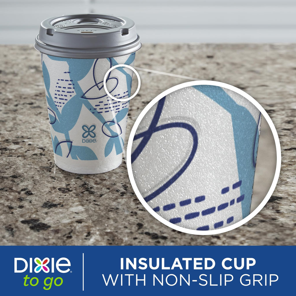 Paper Coffee Cups Dixie To Go - Insulated Non-Slip Grip

