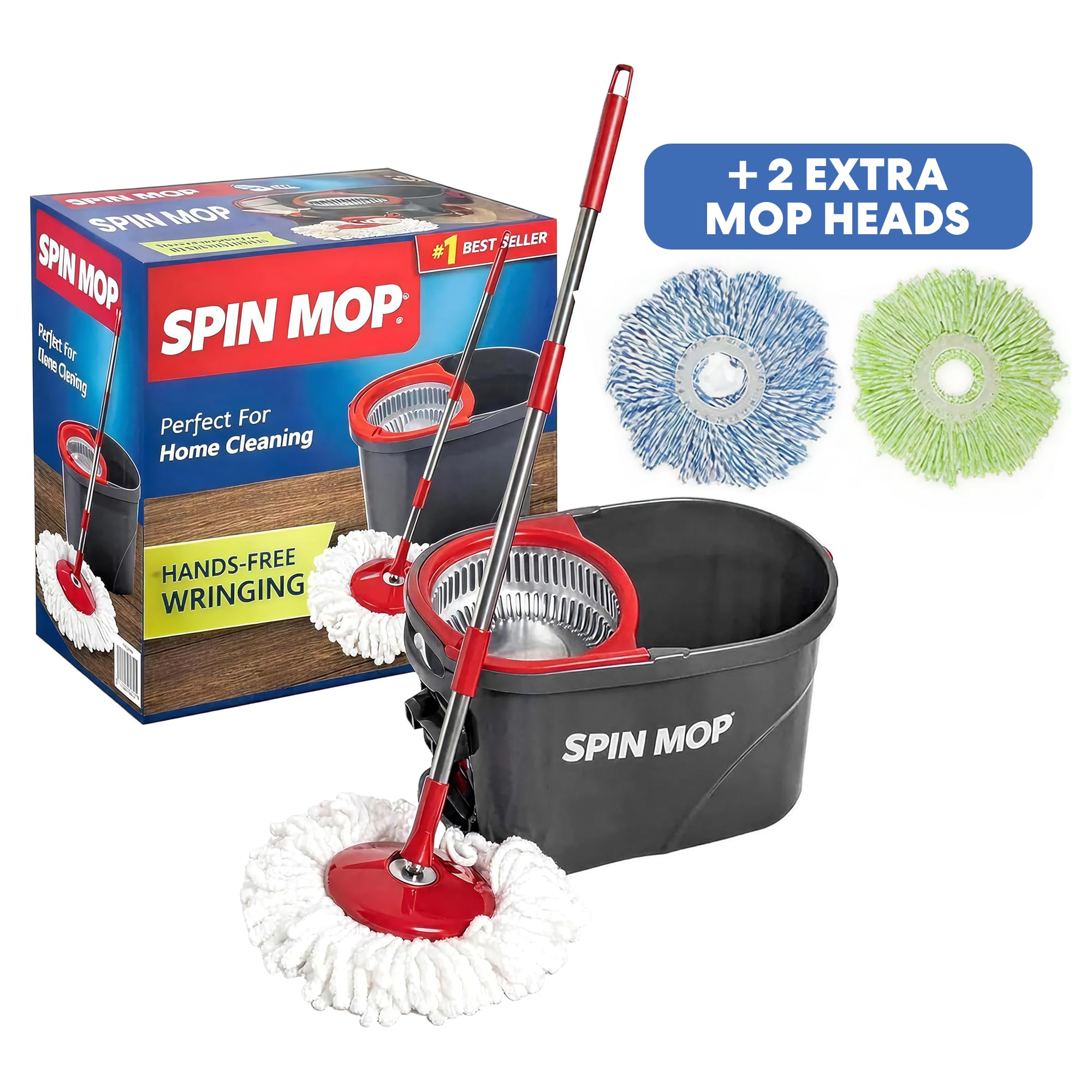 Simpli-Magic Cleaning System with 3 Microfiber Mop Heads

