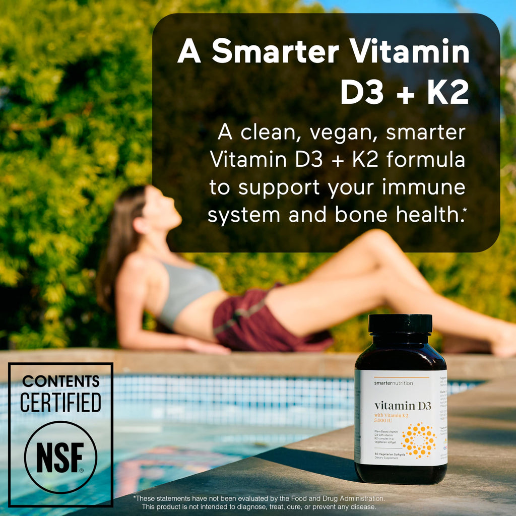 Vitamin D3 K2 by Smarter Nutrition – Vegan D3 5000 IU

