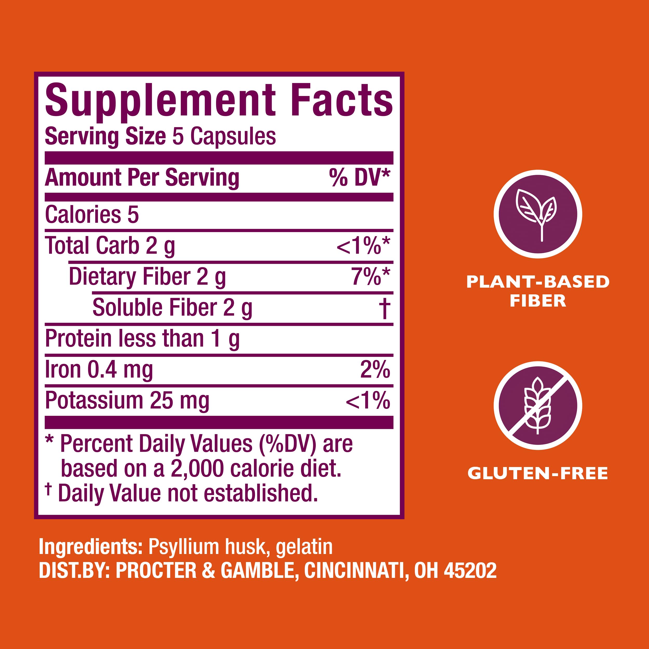 Metamucil Psyllium Husk Capsules 3-in-1 Fiber

