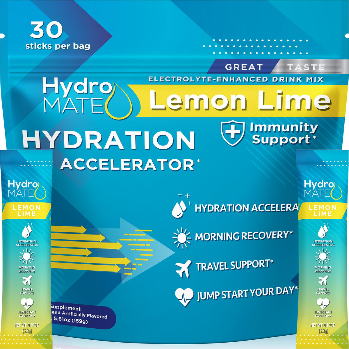 HydroMATE Electrolyte Powder for Hydration - Low Sugar