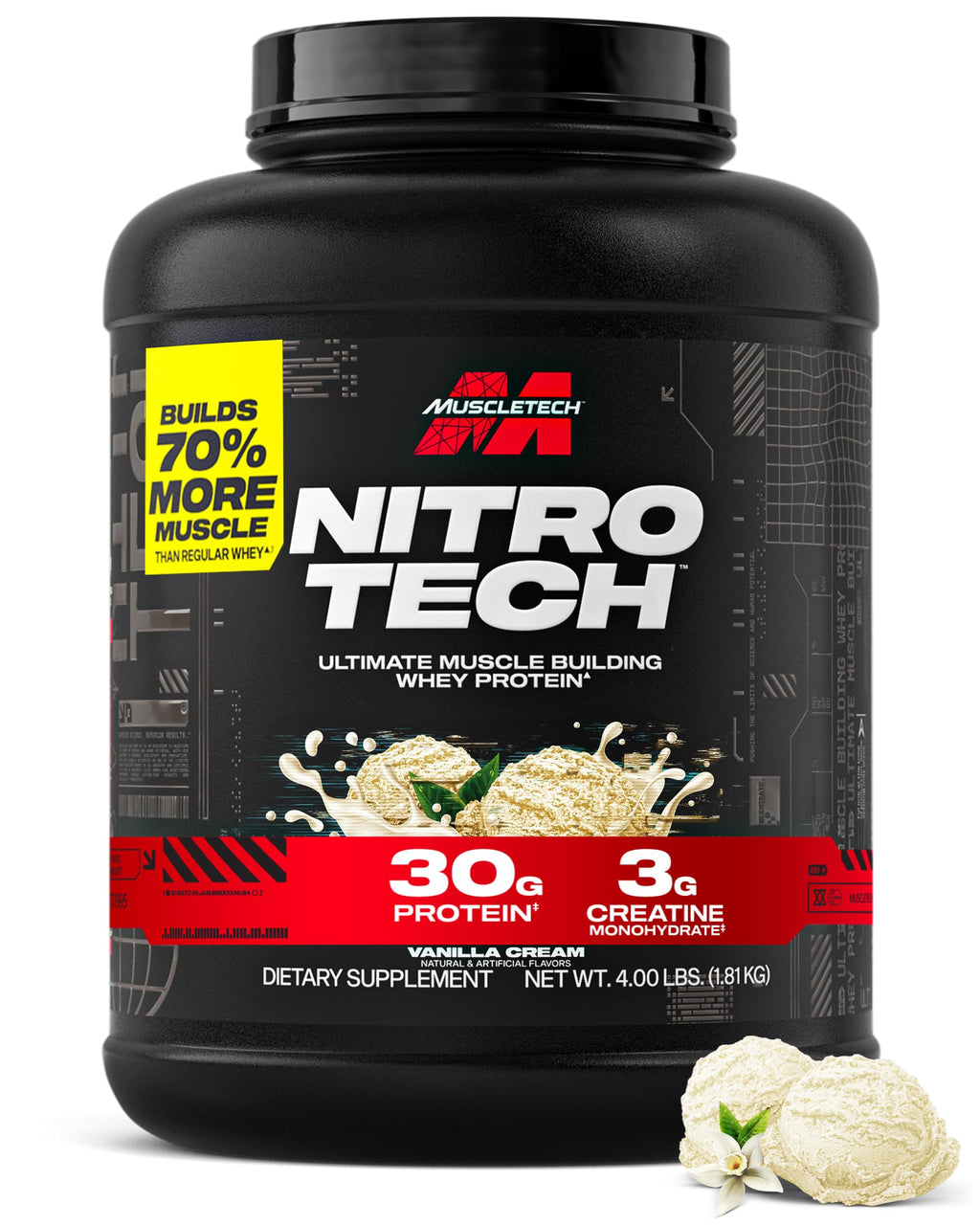 MuscleTech Nitro-Tech Whey Protein Isolate Powder

