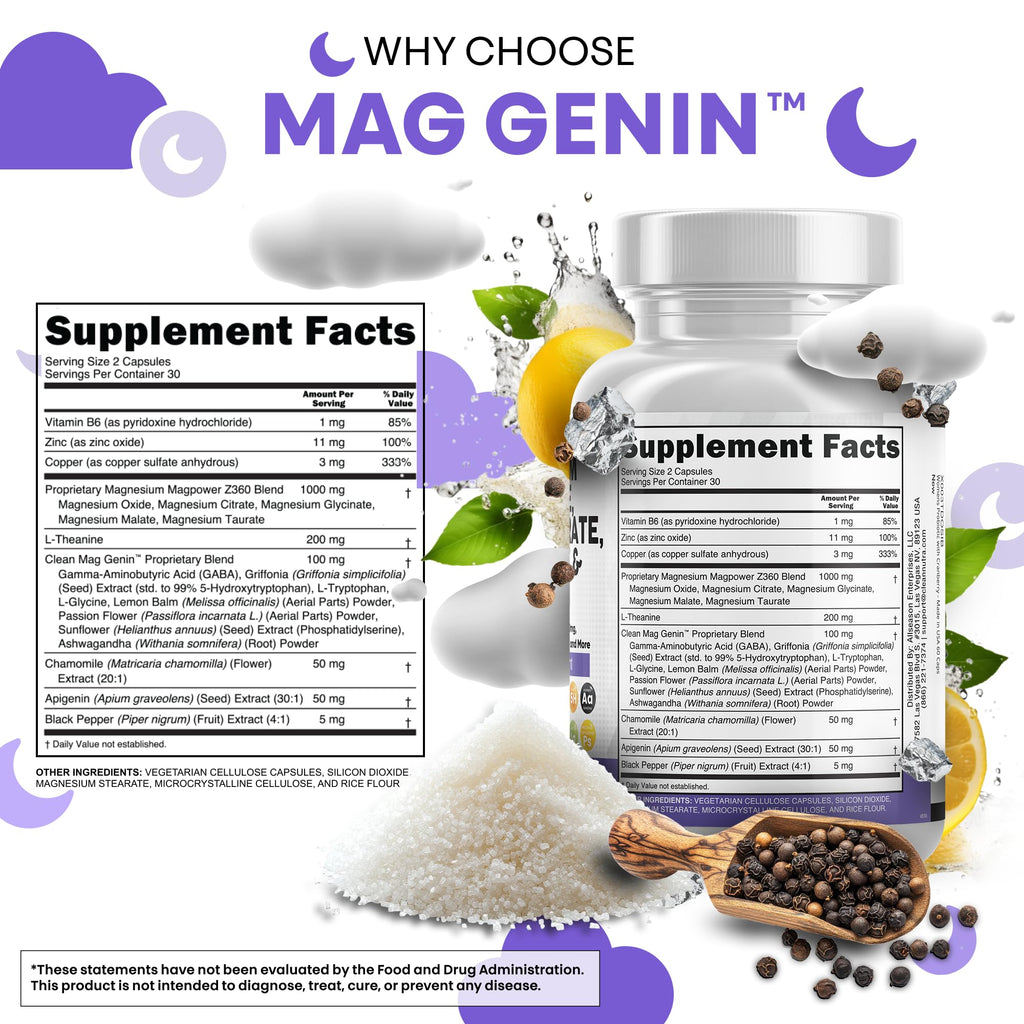 Clean Nutraceuticals Mag Genin Magnesium Complex L-Theanine

