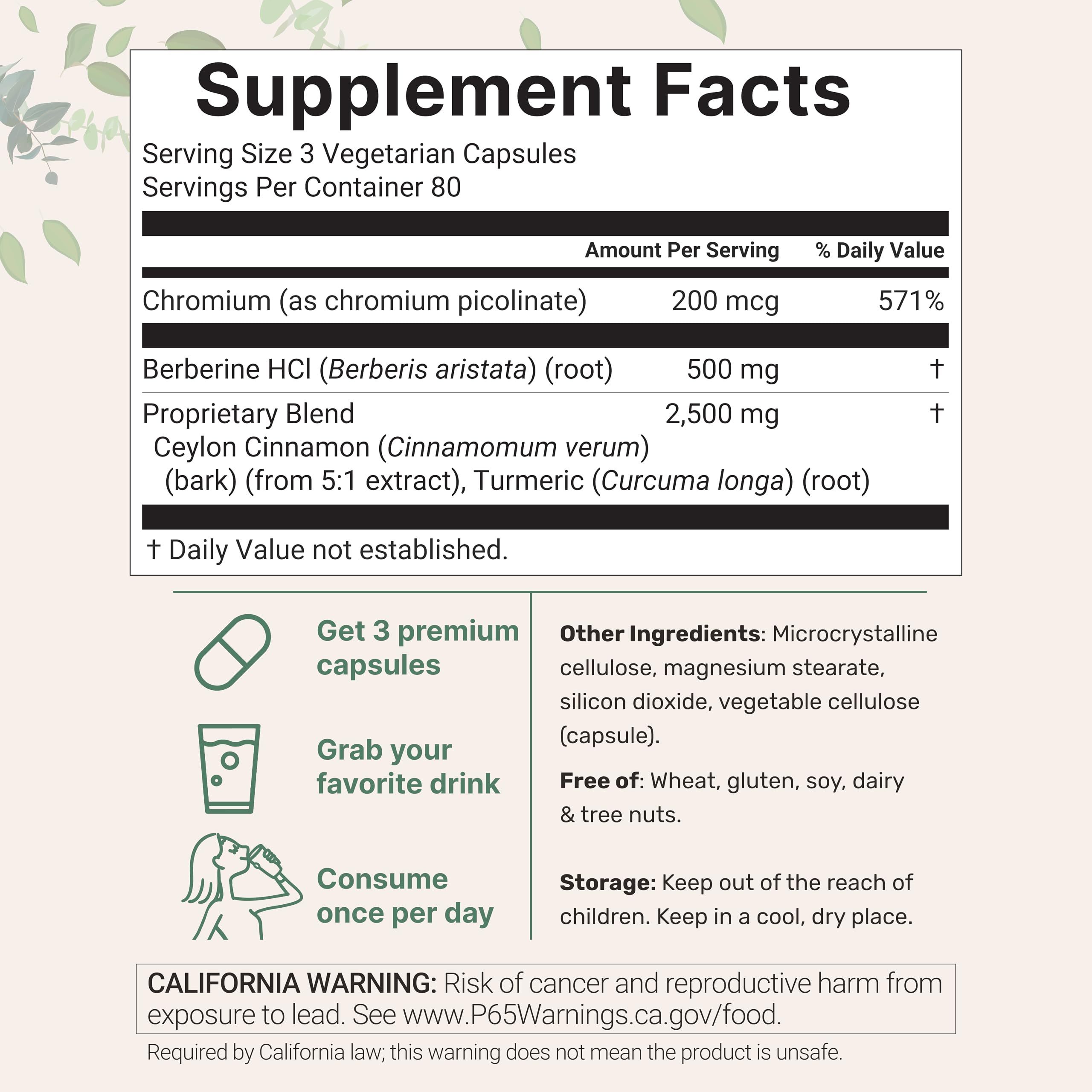 Micro Ingredients Berberine with Ceylon Cinnamon & Turmeric

