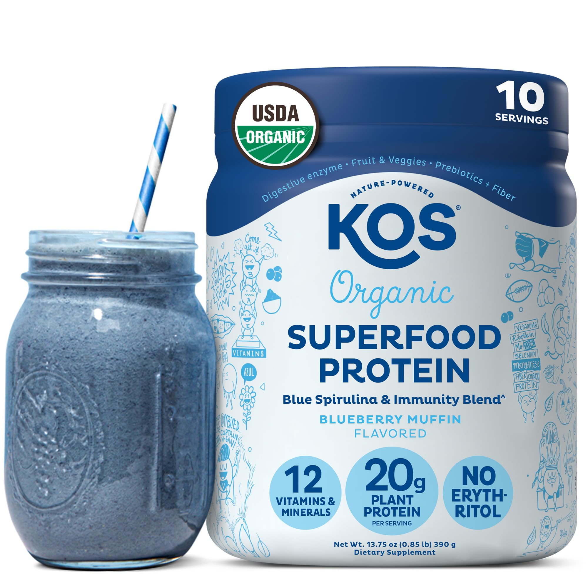 KOS Plant-Based Vegan Protein Powder - Pea Protein Blend