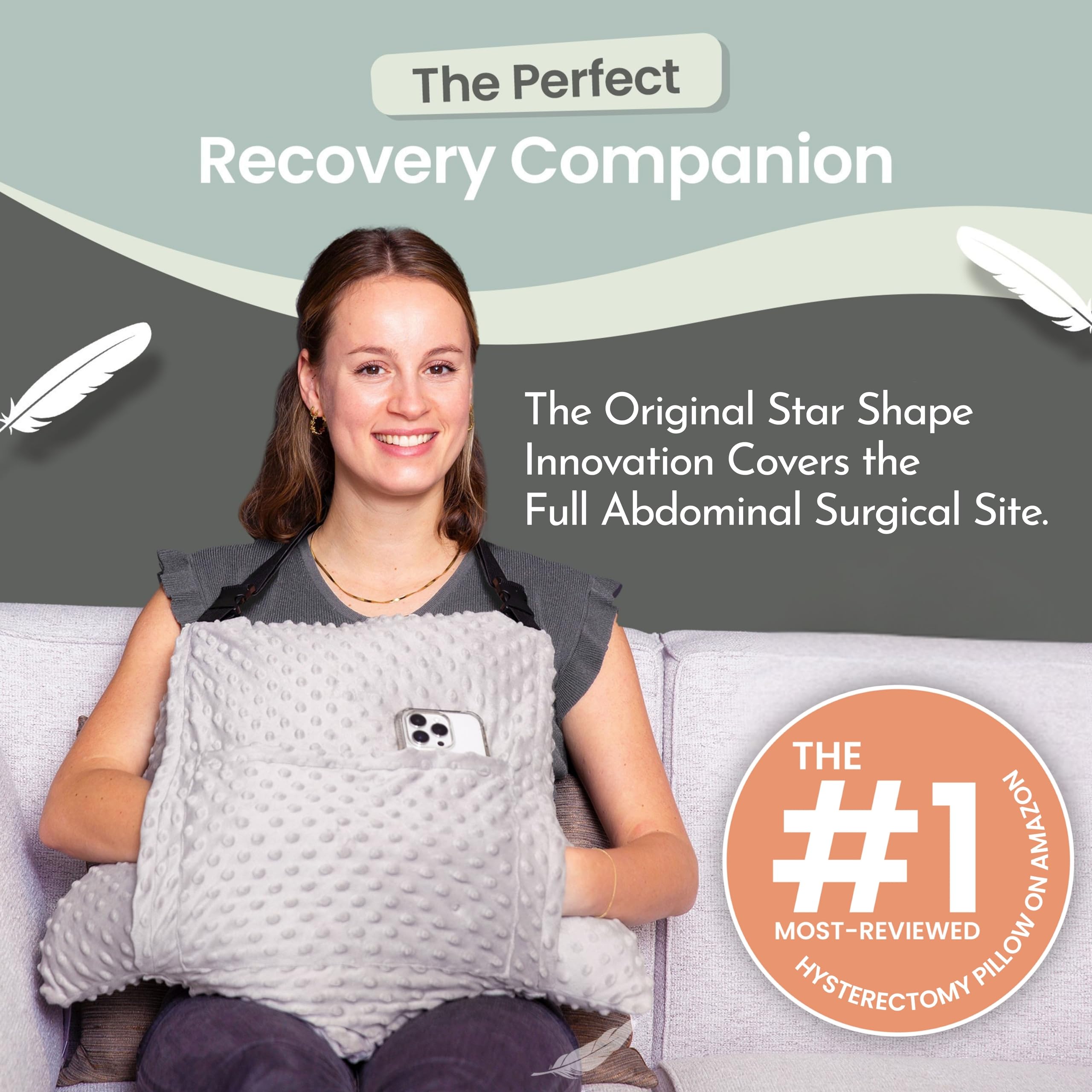 MOYOAMA 2 Pcs Hysterectomy Pillow Set with Gel Pack

