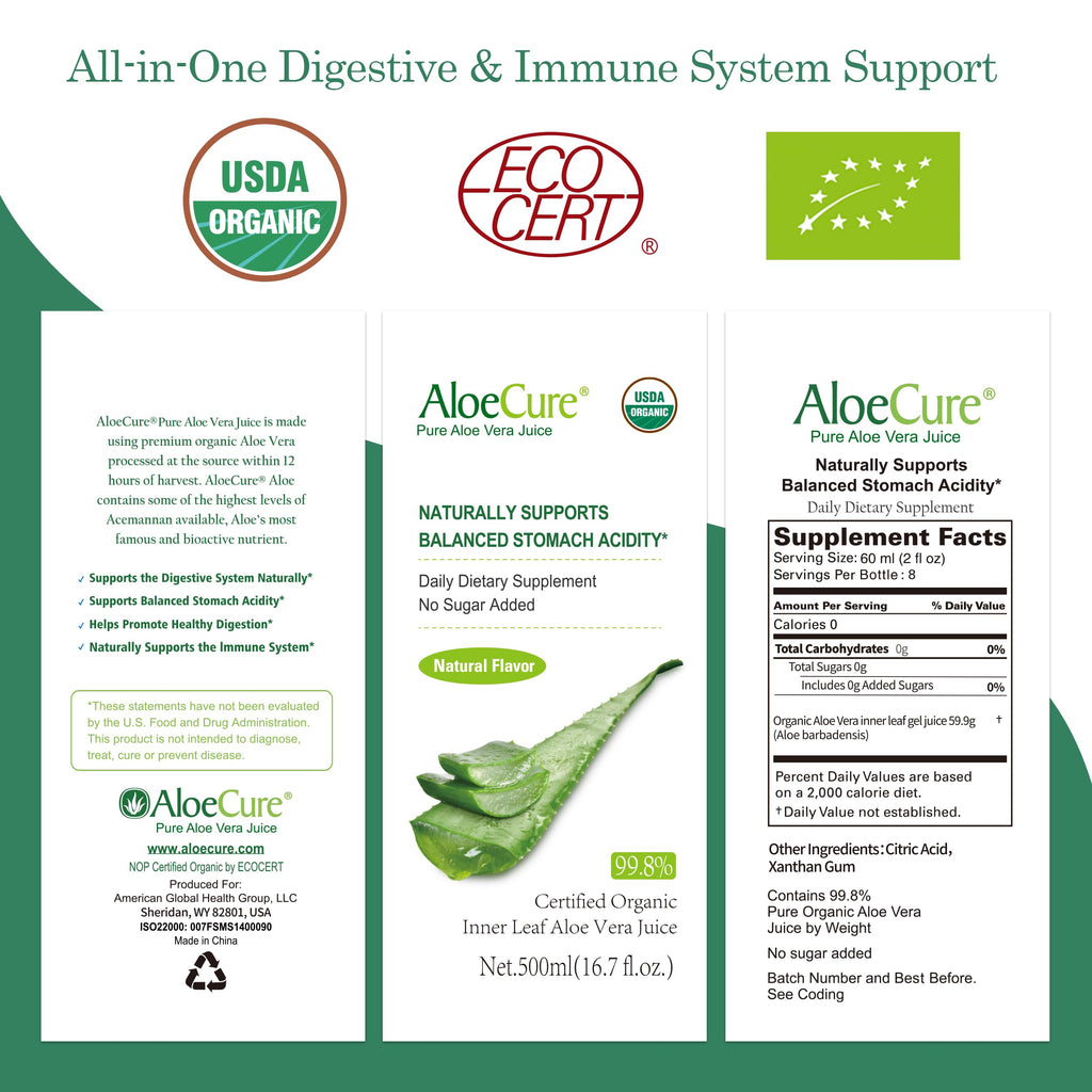 Aloe Vera Juice by AloeCure | USDA Organic

