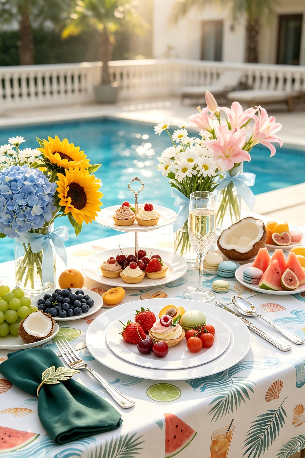 FLOWERCAT Disposable Plates - Heavy Duty Party Plates

