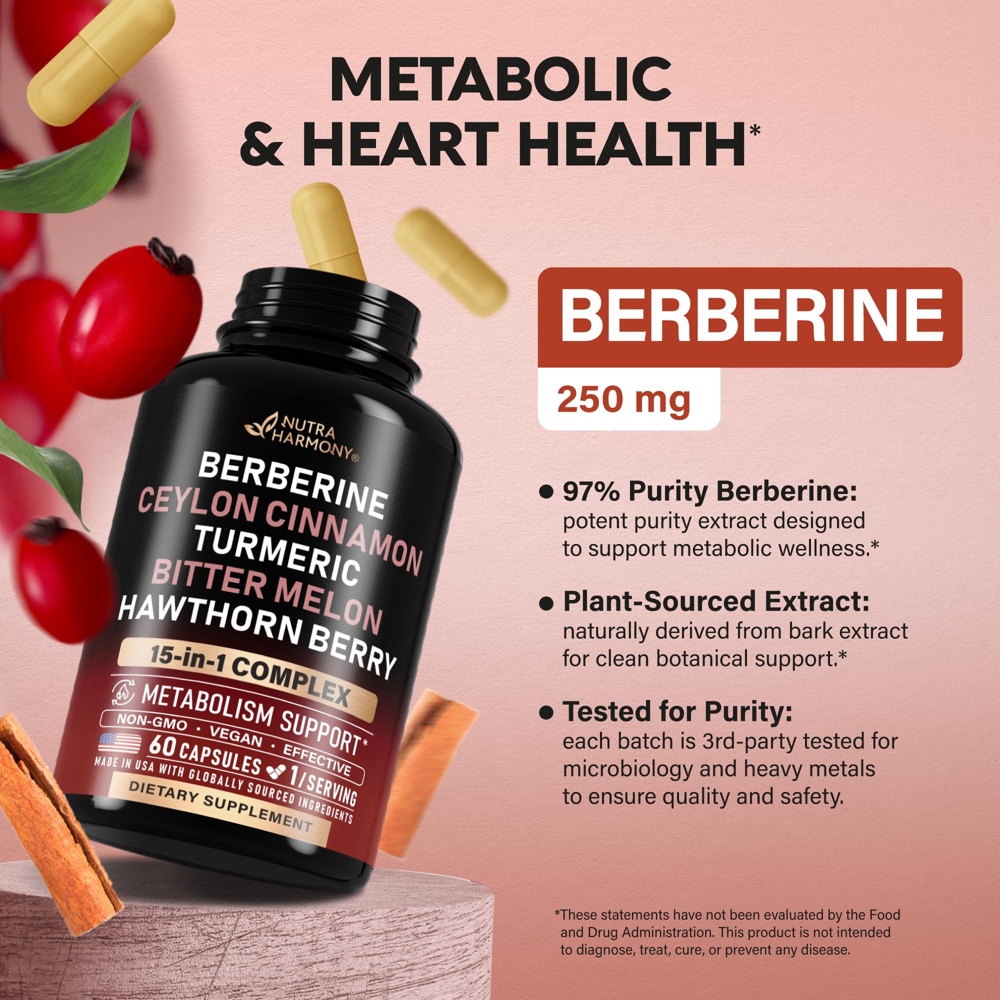 Berberine Metabolic Support Supplement | Heart & Energy

