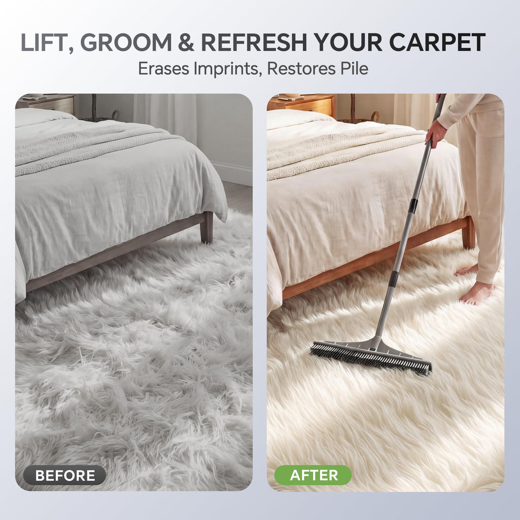 Walensee 2-in-1 Carpet Rake for Pet Hair Nylon & Rubber

