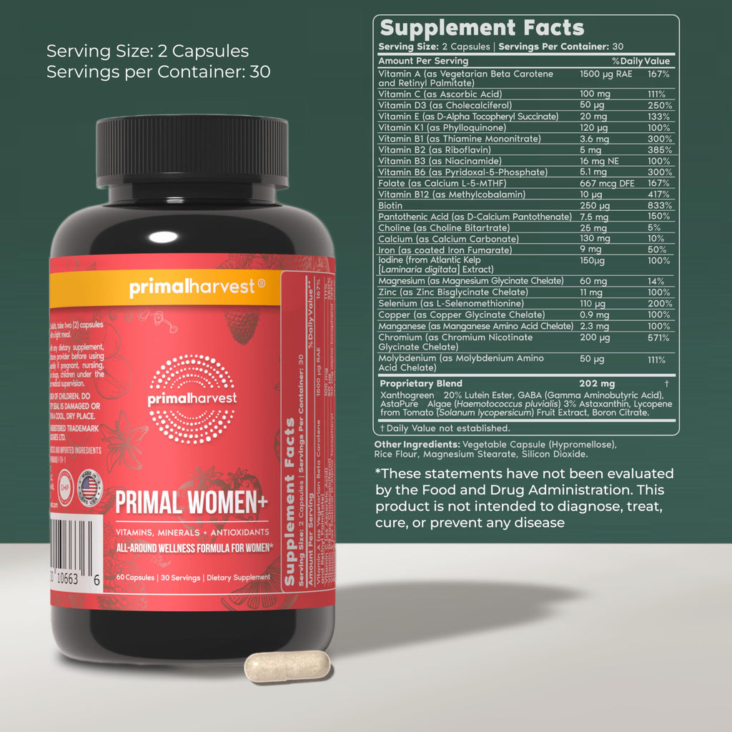 Primal Harvest Women+ Multivitamin for Daily Wellness

